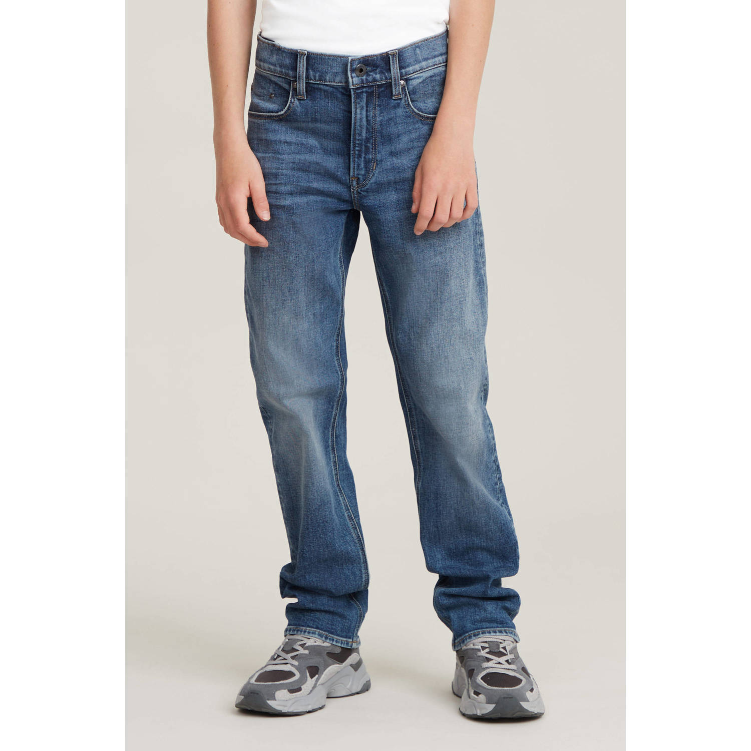 G-Star Raw Mosa Straight premium slim fit jeans faded cascade Blauw Jongens Stretchdenim 116