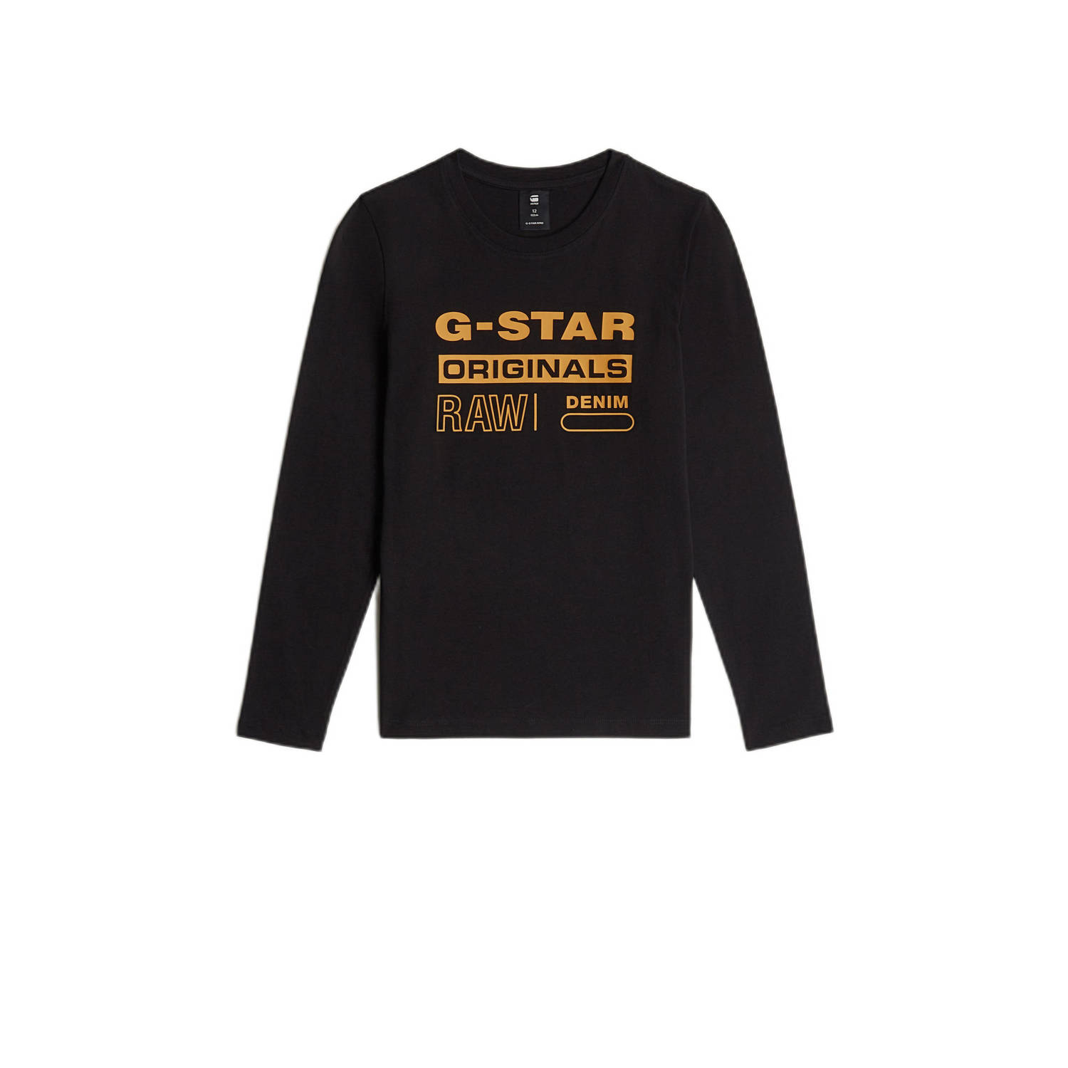 G-Star Raw longsleeve t-shirt l\s regular zwart Jongens Katoen Ronde hals 128
