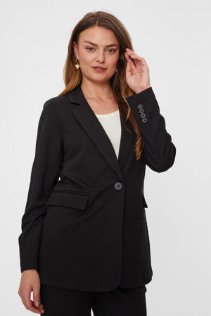 rechtvallende blazer zwart