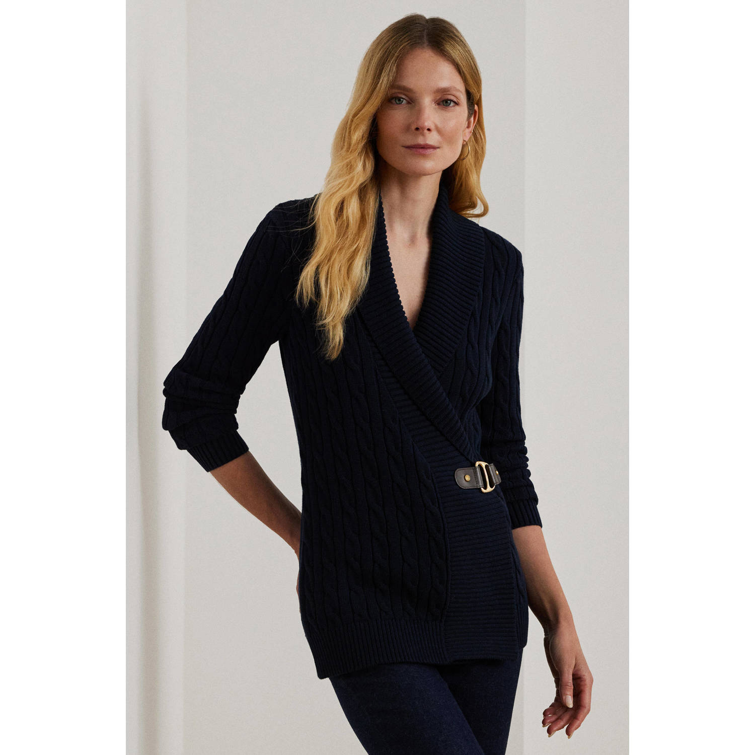 Lauren Ralph Lauren Gebreid jack met reverskraag model 'DONATO'