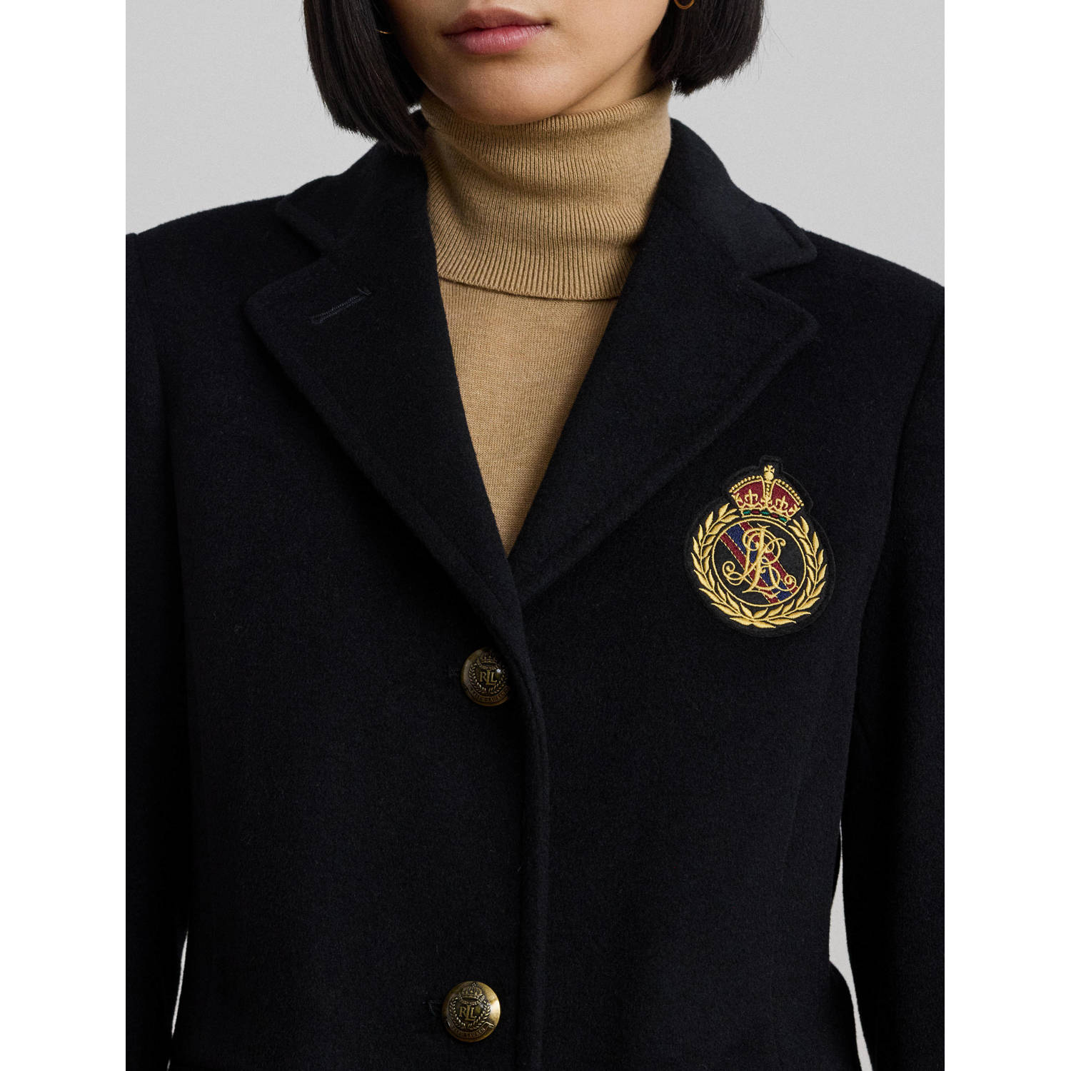 Lauren Ralph Lauren jas met wol zwart