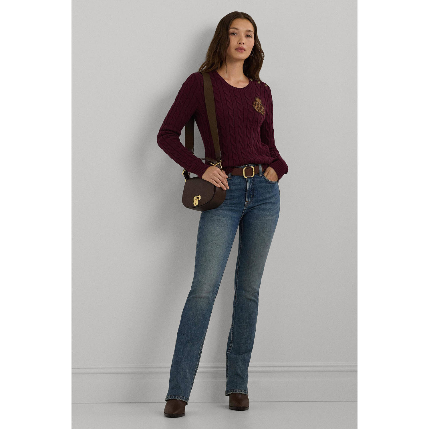 Lauren Ralph Lauren gebreide trui donkerrood