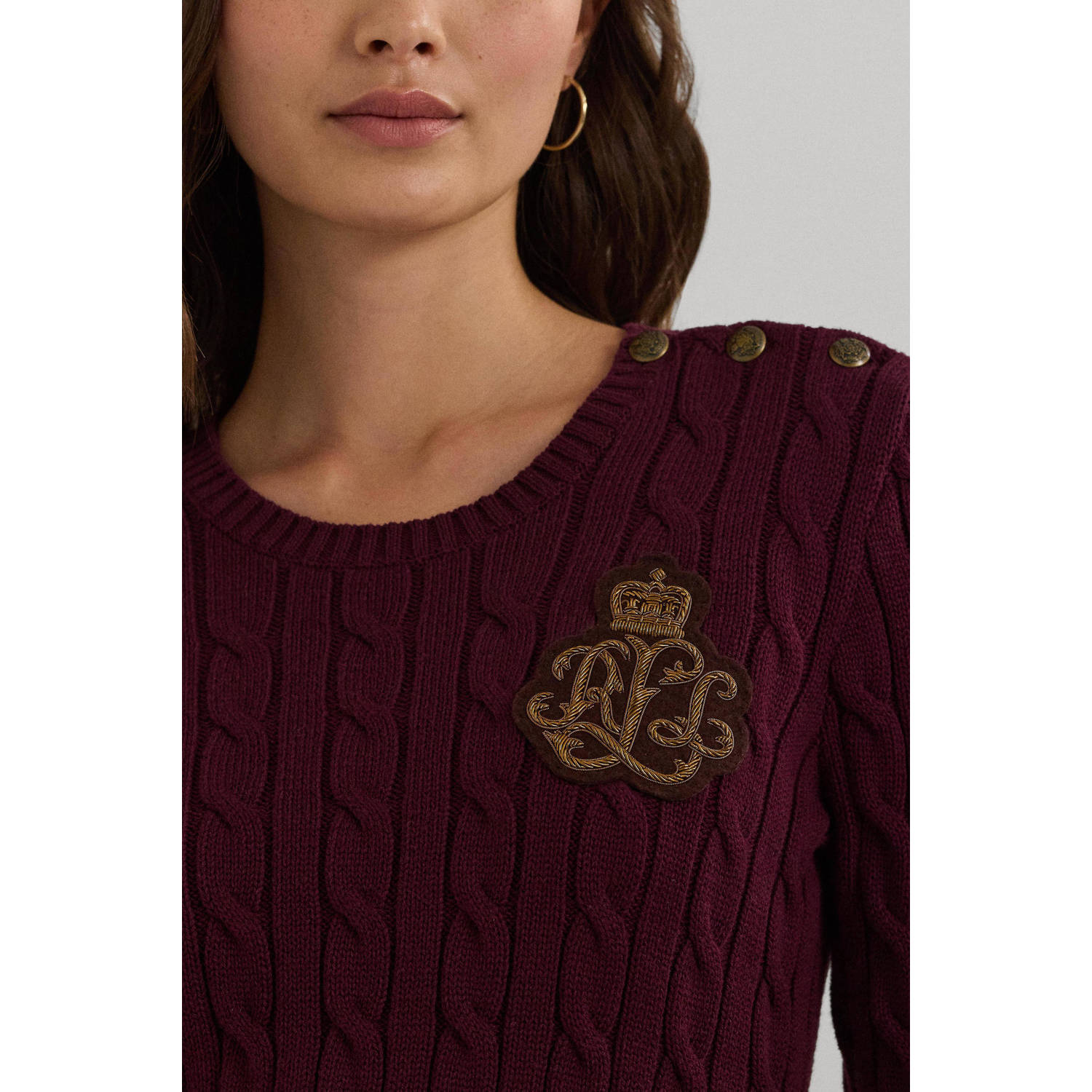 Lauren Ralph Lauren gebreide trui donkerrood