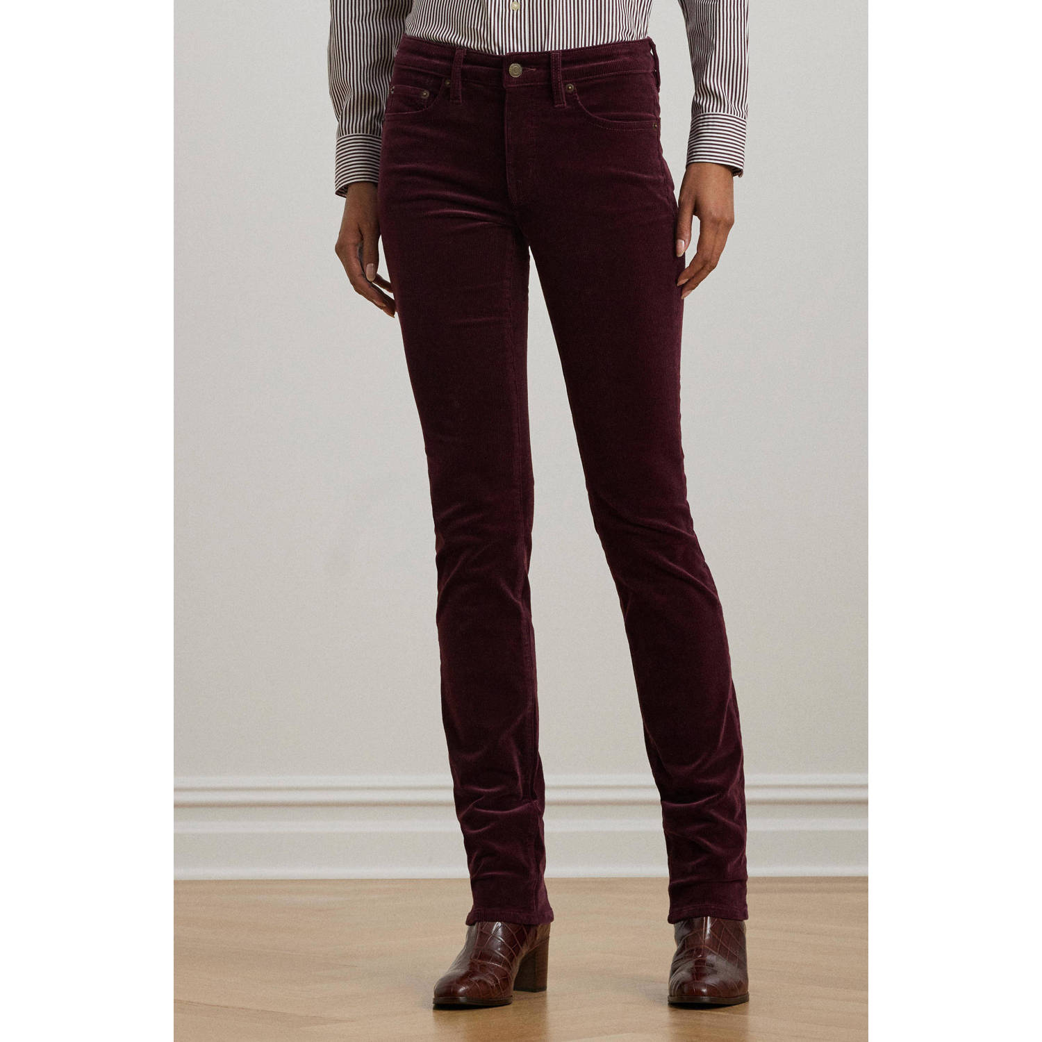 Lauren Ralph Lauren corduroy skinny jeans donkerrood