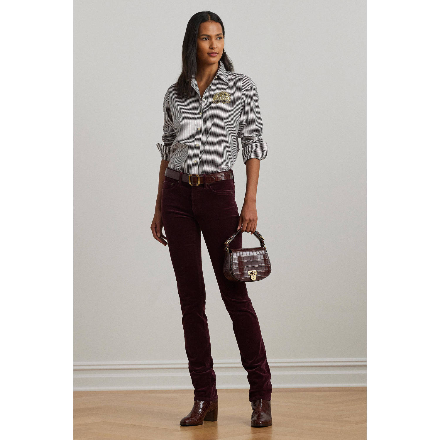 Lauren Ralph Lauren corduroy skinny jeans donkerrood