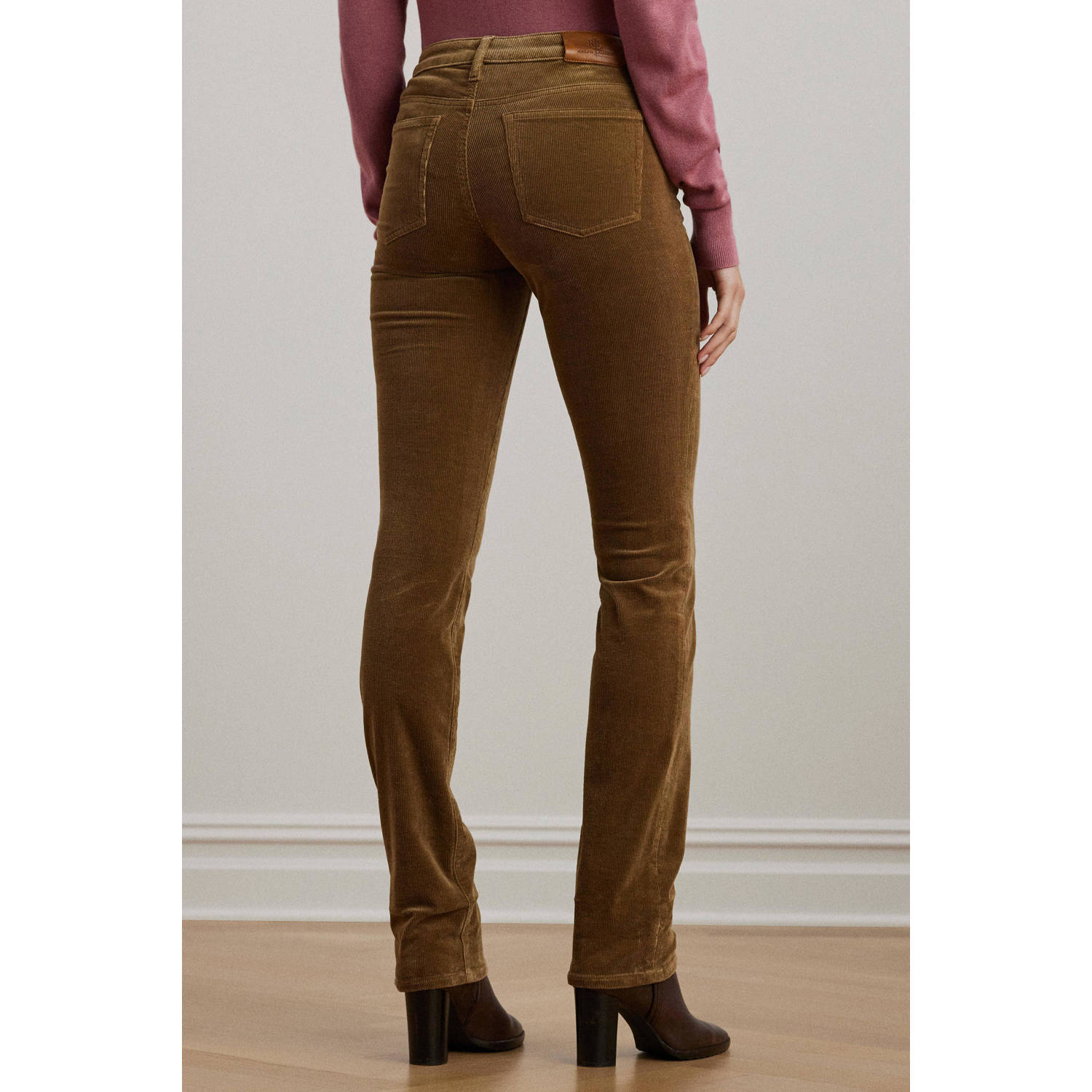 Lauren Ralph Lauren corduroy skinny broek bruin