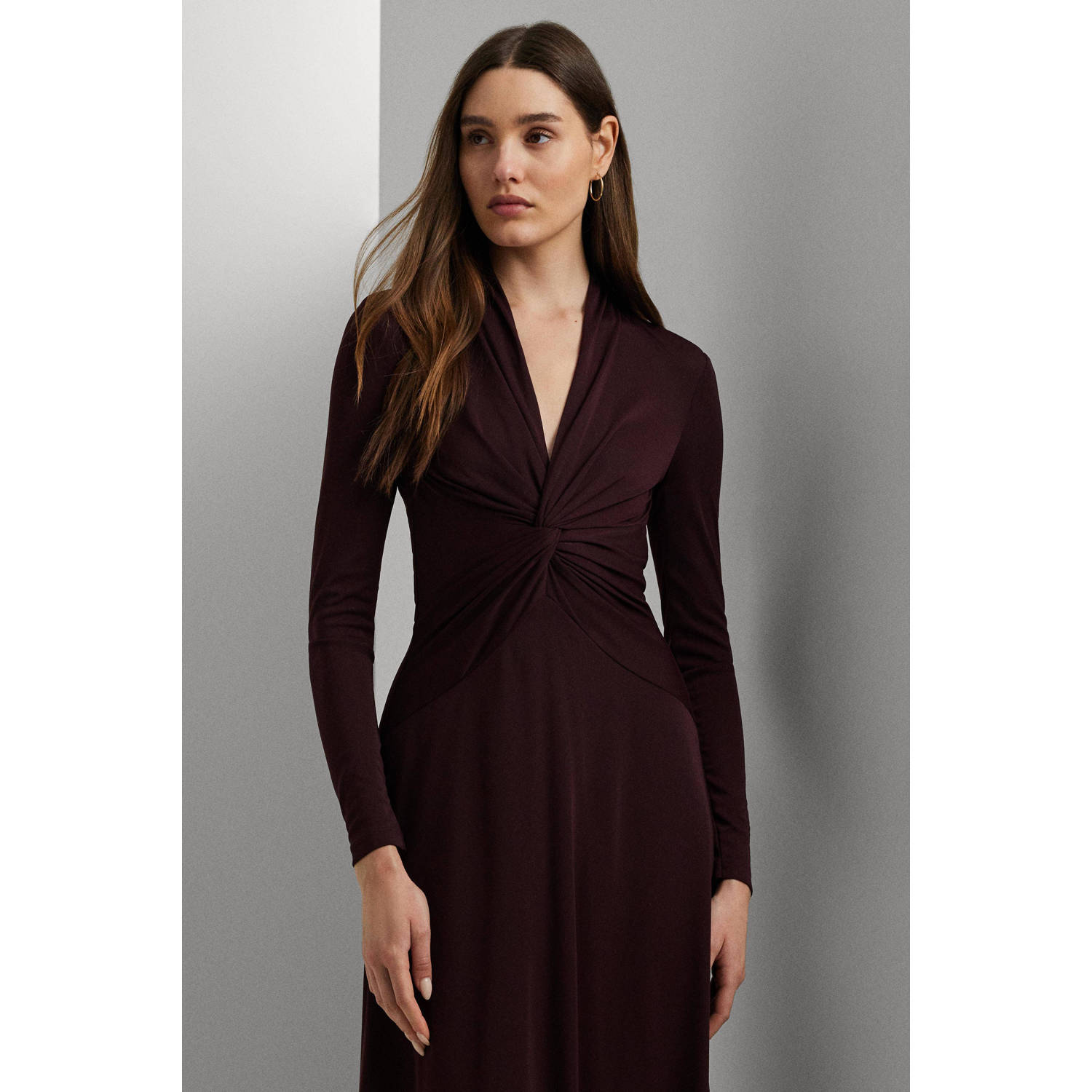 Lauren Ralph Lauren Midi-jurk met knoopdetail model 'BRAYELLE'