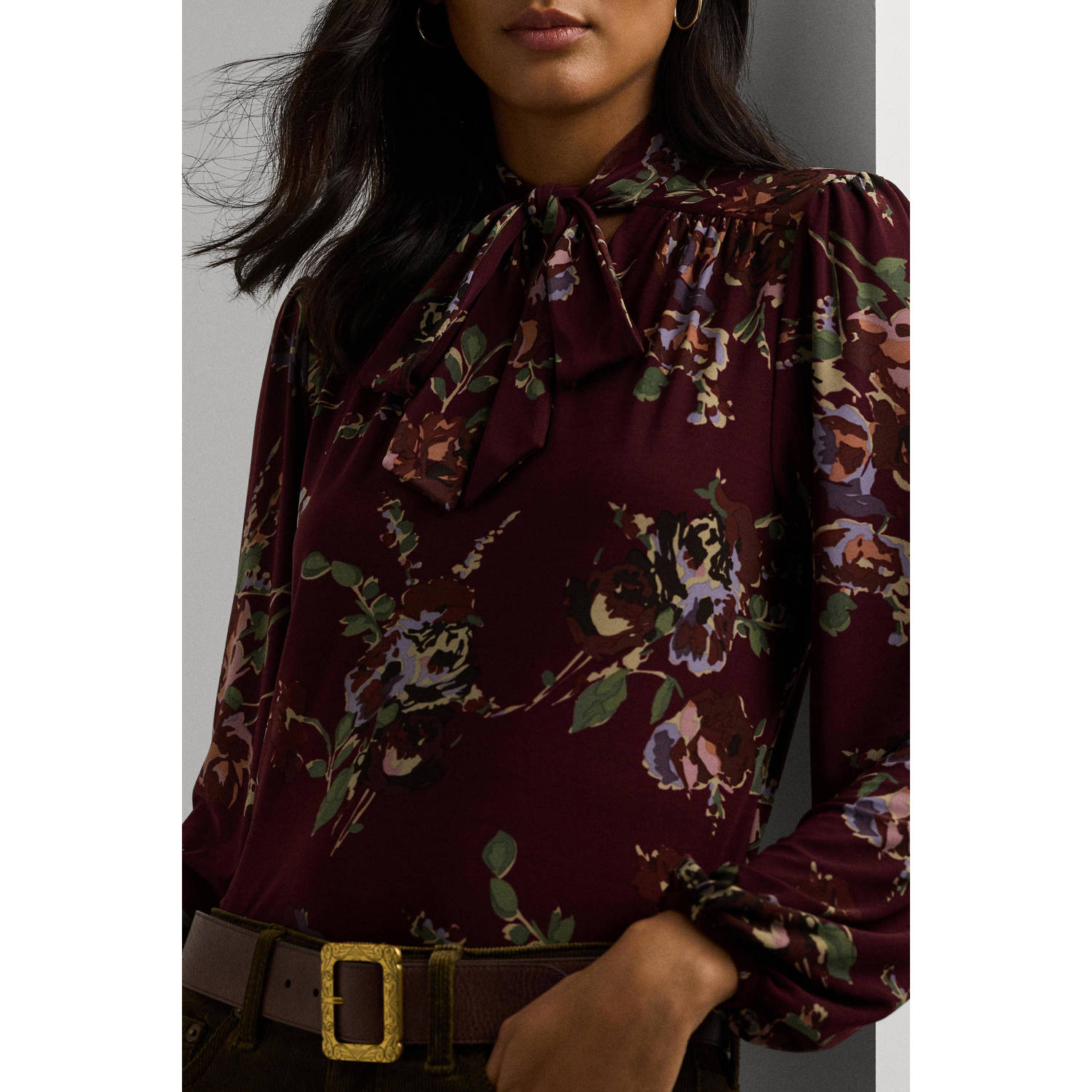 Lauren Ralph Lauren gebloemde top rood