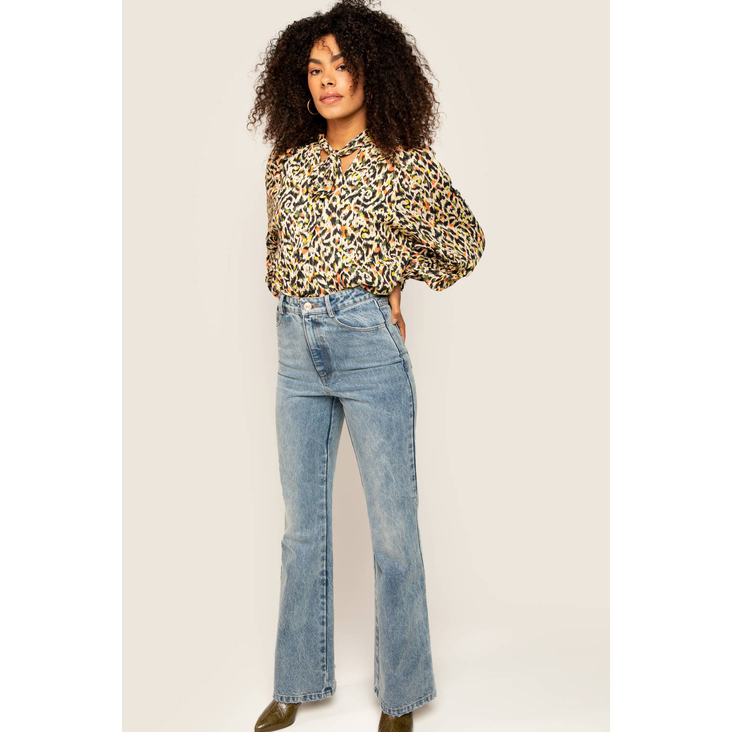 Freebird blouse met all over print multi