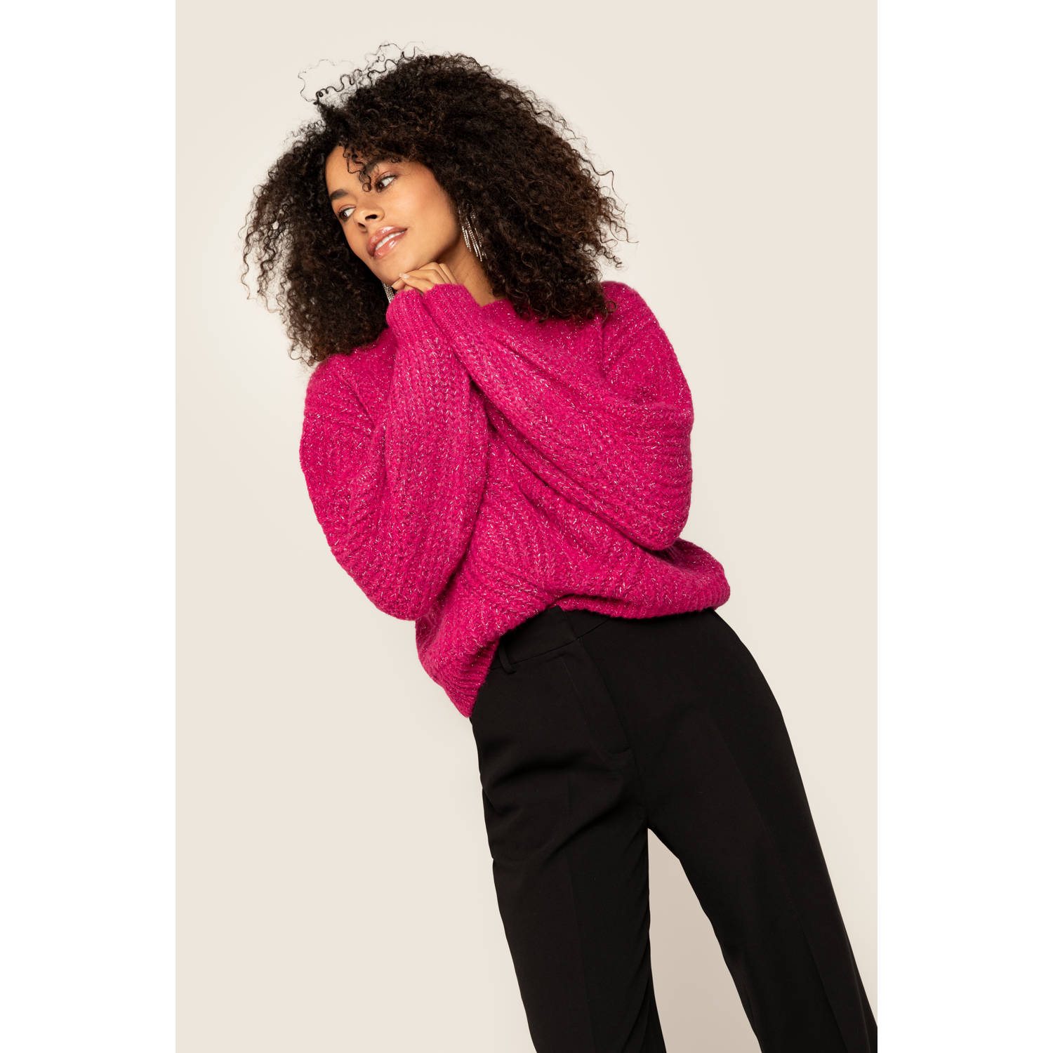 Freebird gebreide trui roze
