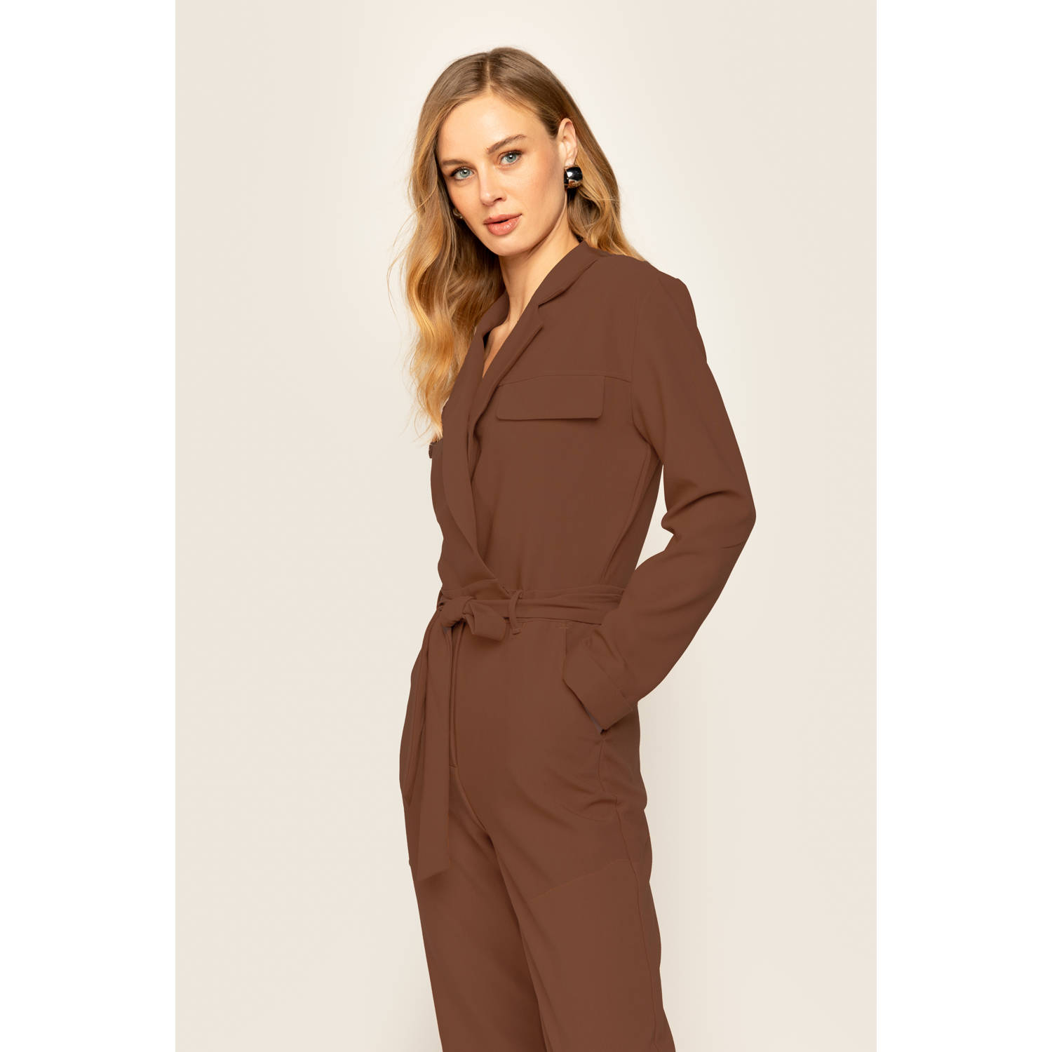 Freebird jumpsuit Yeal donkerbruin