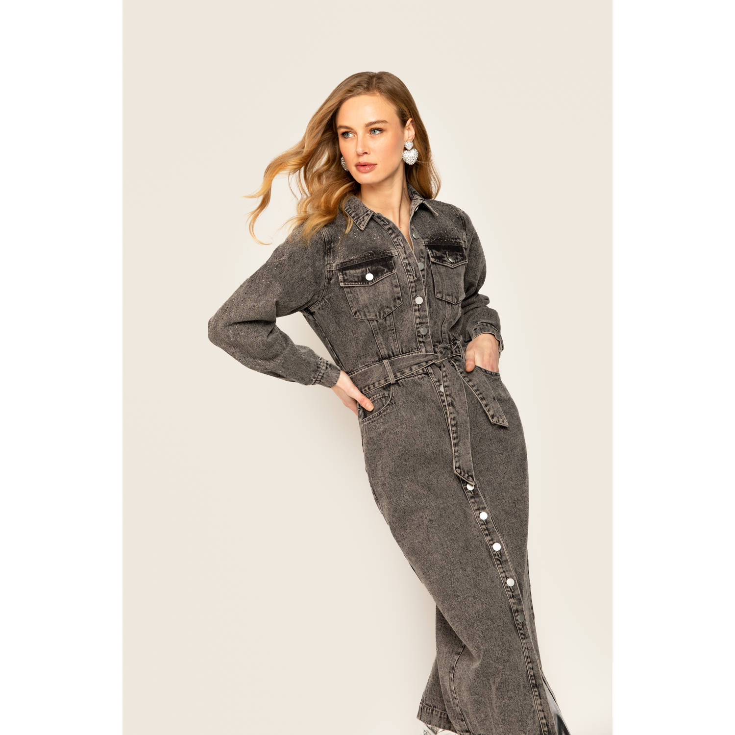 Freebird spijkerjurk grey denim