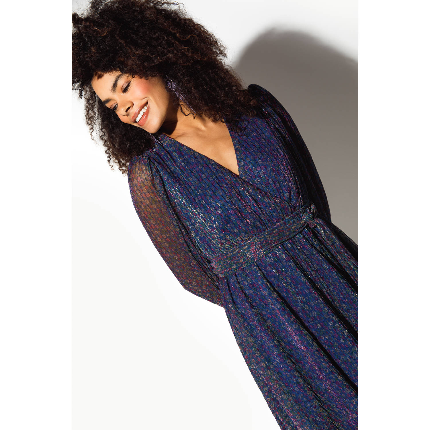 Freebird jurk Dyde donkerblauw multi