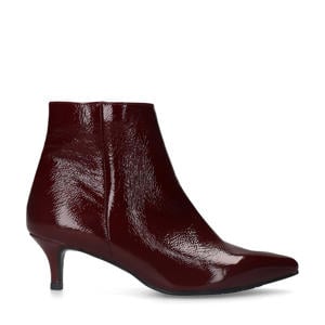 lakleren enkellaarzen bordeaux