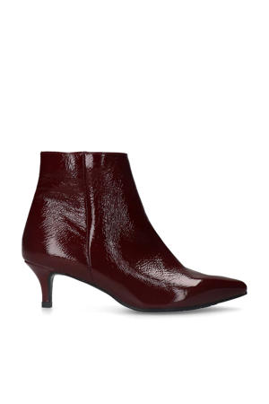 lakleren enkellaarzen bordeaux