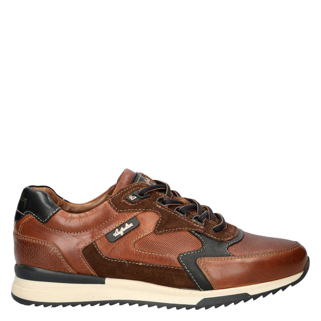 Cognackleurige heren Australian Bakersville leren sneakers met veters