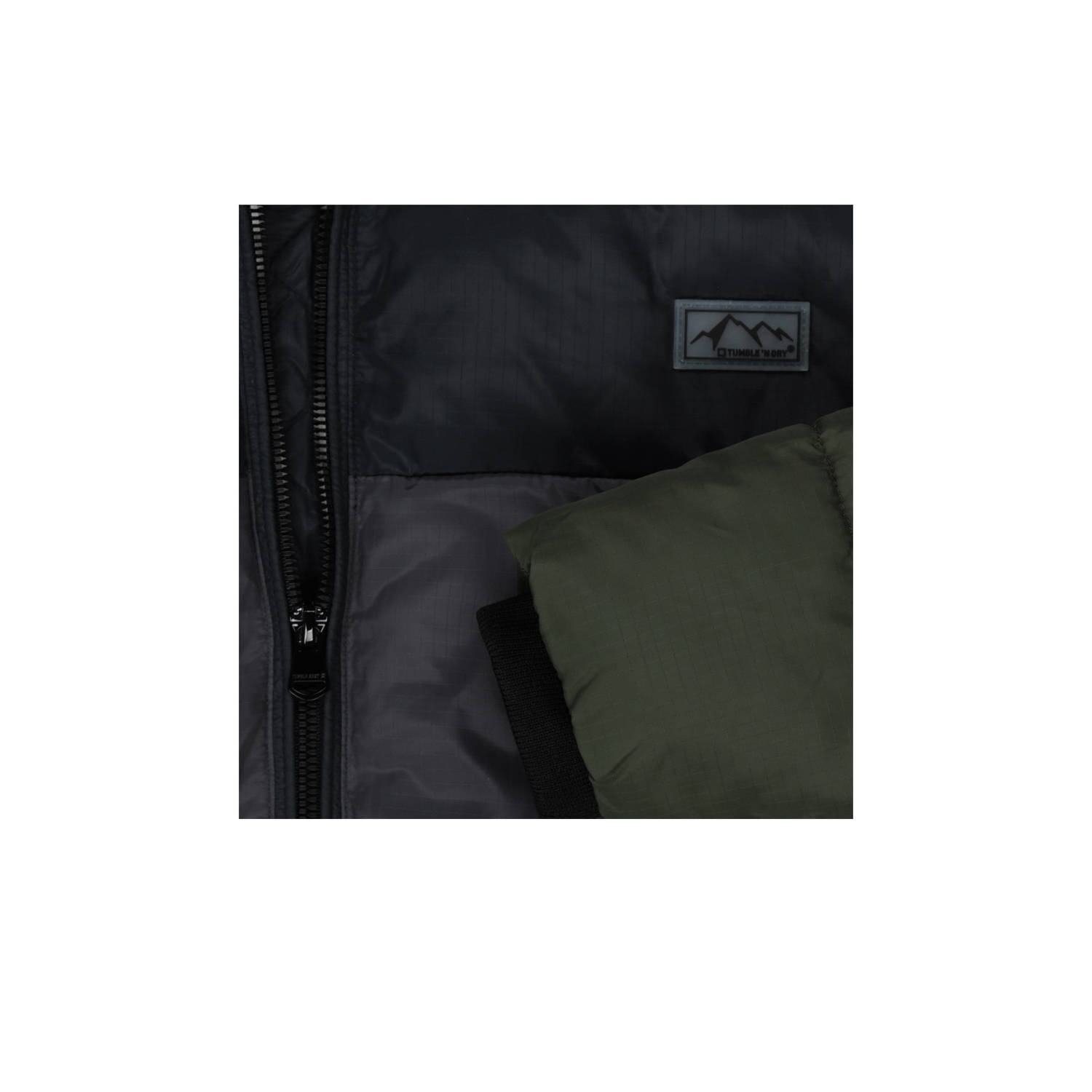 Tumble 'n Dry gewatteerde jas Bremen donkergroen donkergrijs donkerblauw