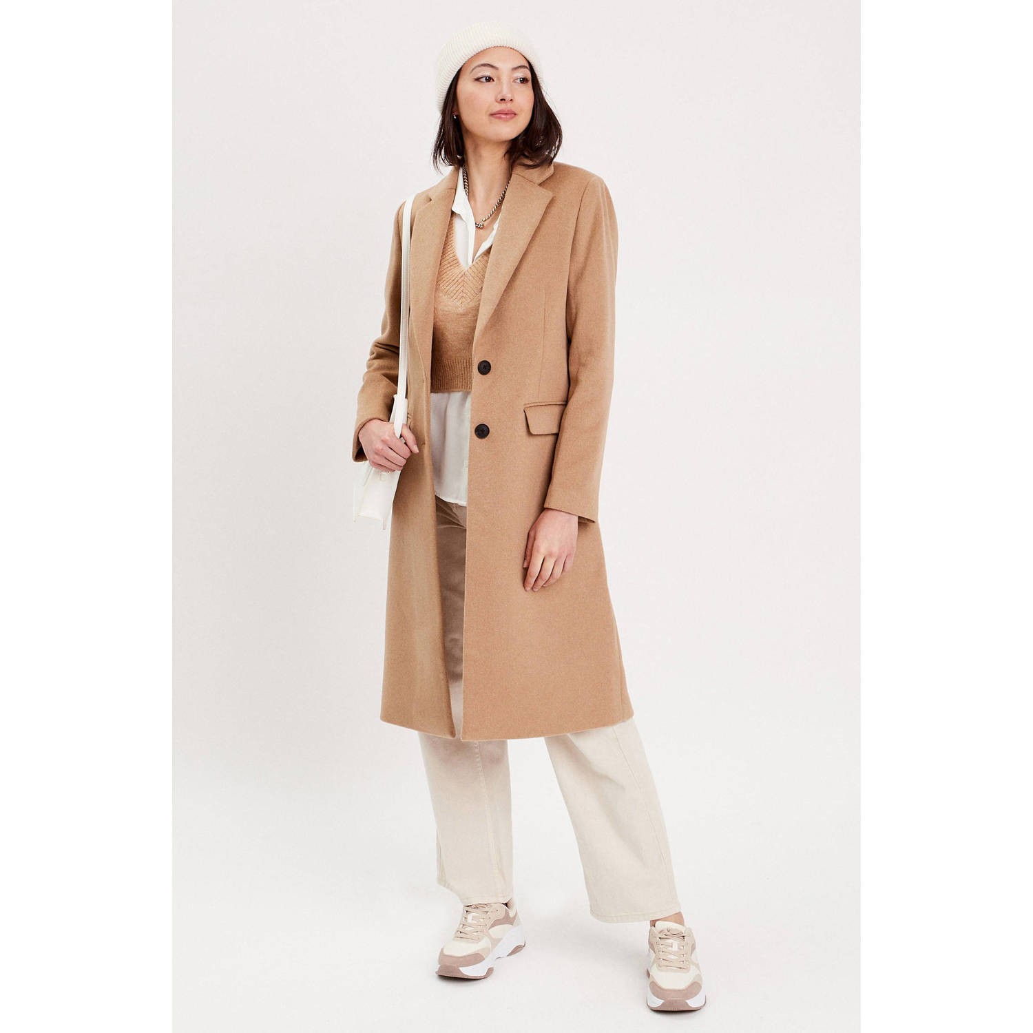 Cache jas met wol camel