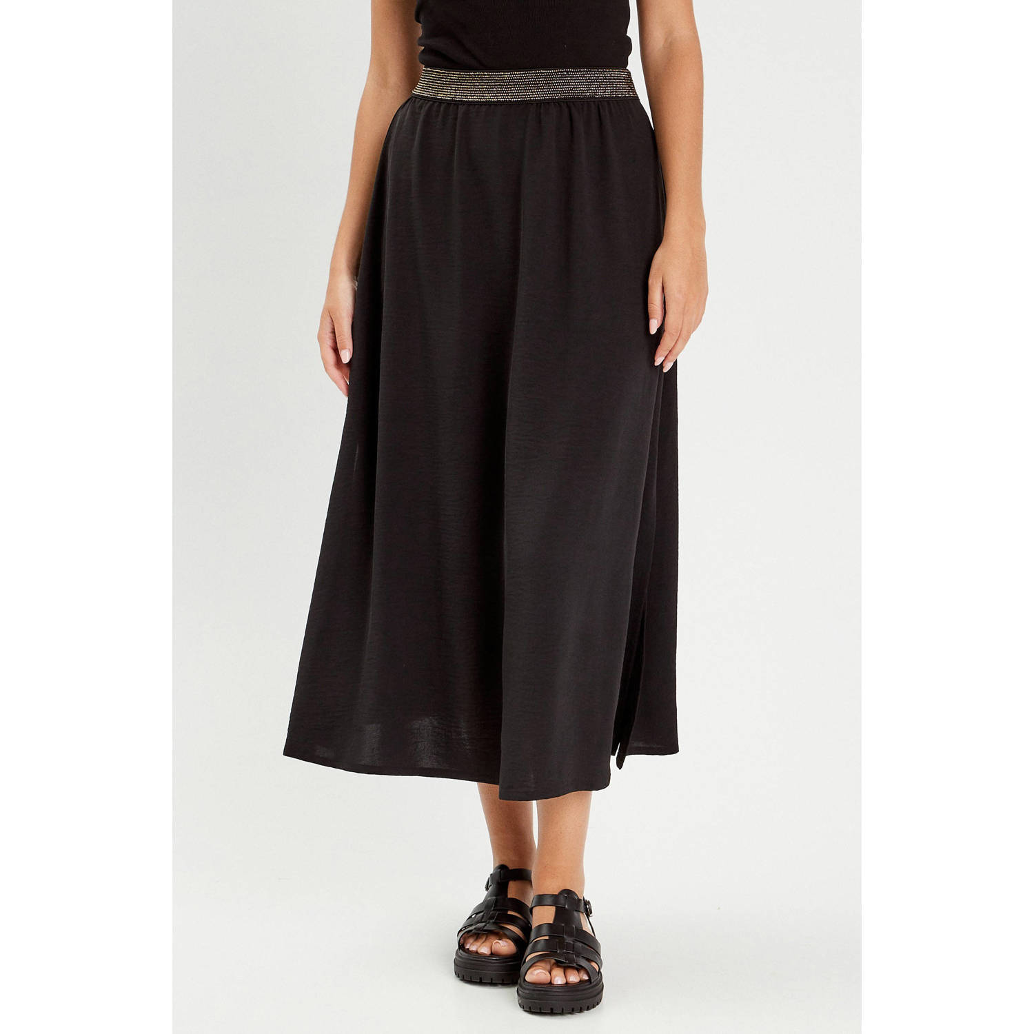 Cache midi rok zwart