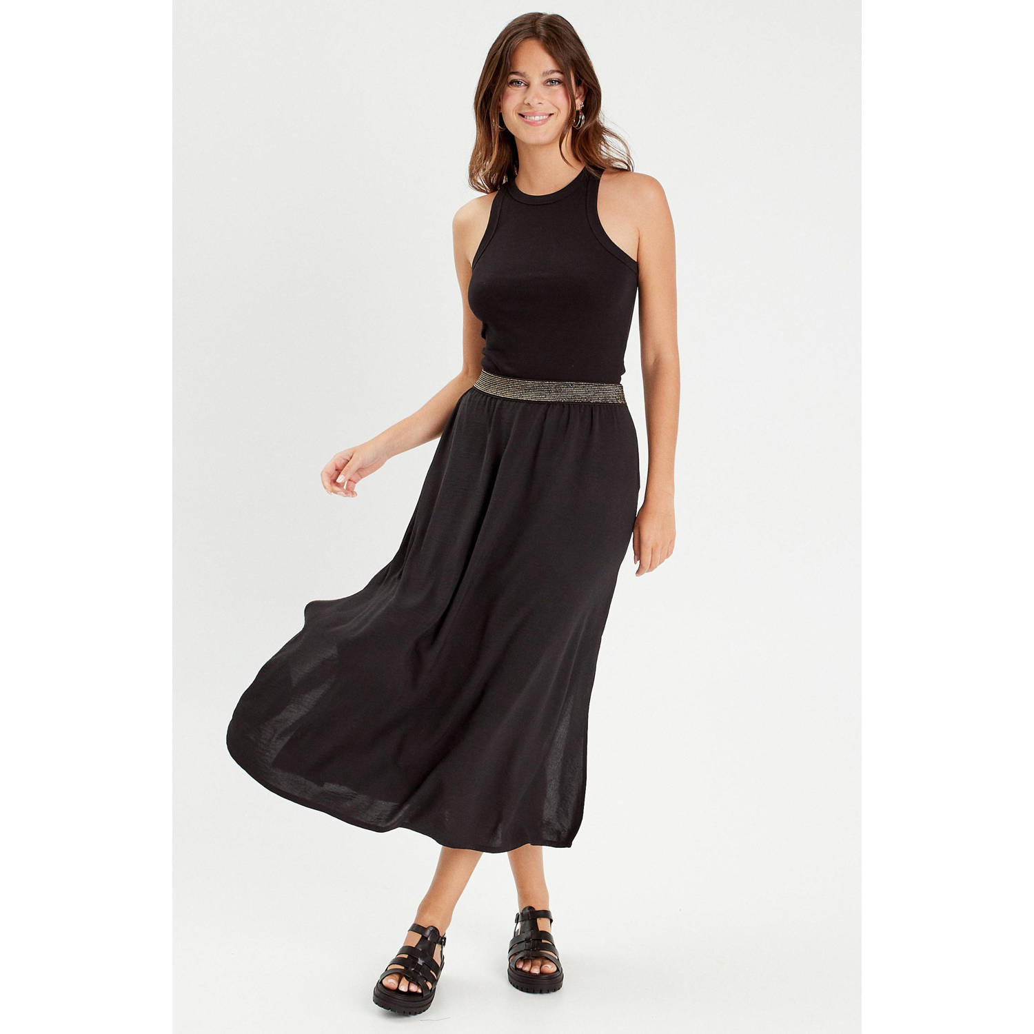 Cache midi rok zwart