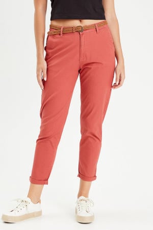 cropped regular fit chino koraalrood