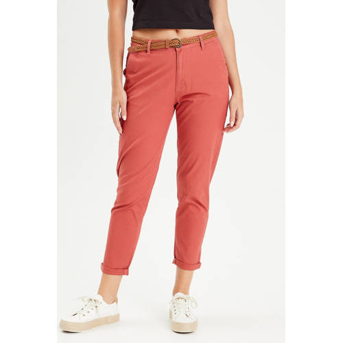 Cache Cache cropped regular fit chino koraalrood afbeelding