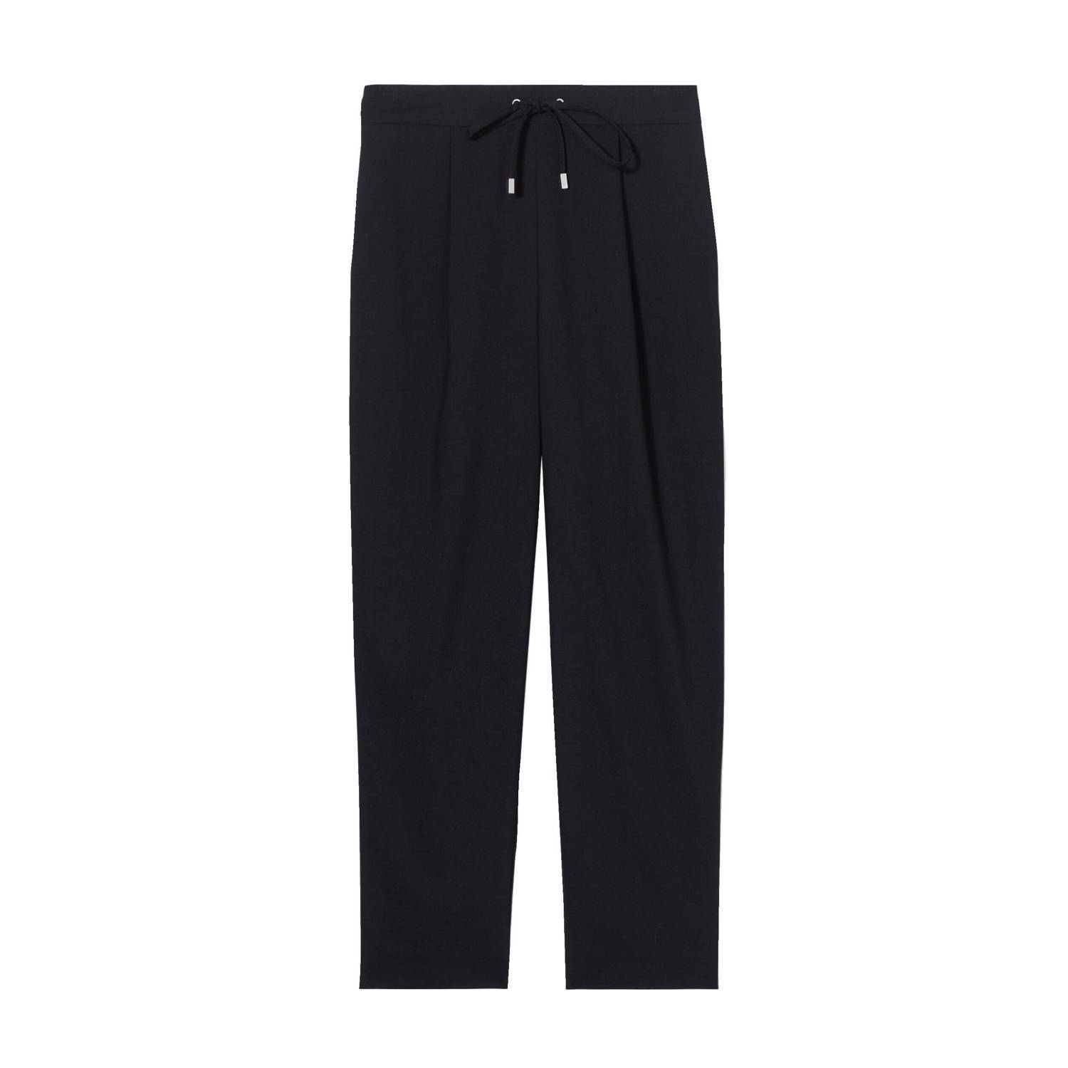 Cache cropped high waist tapered fit broek zwart