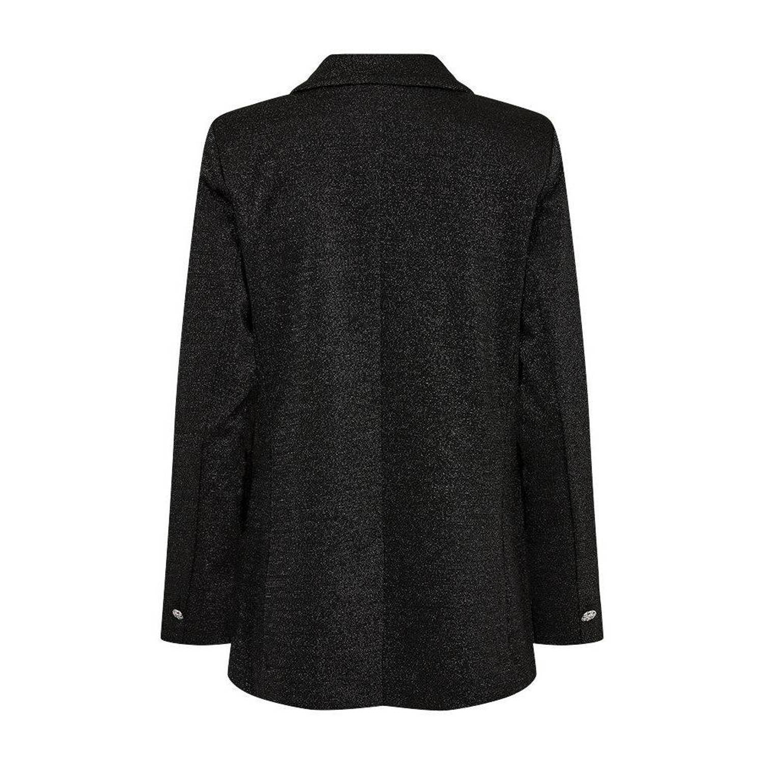 FREEQUENT rechtvallende blazer FQNANNILUX zwart zilver