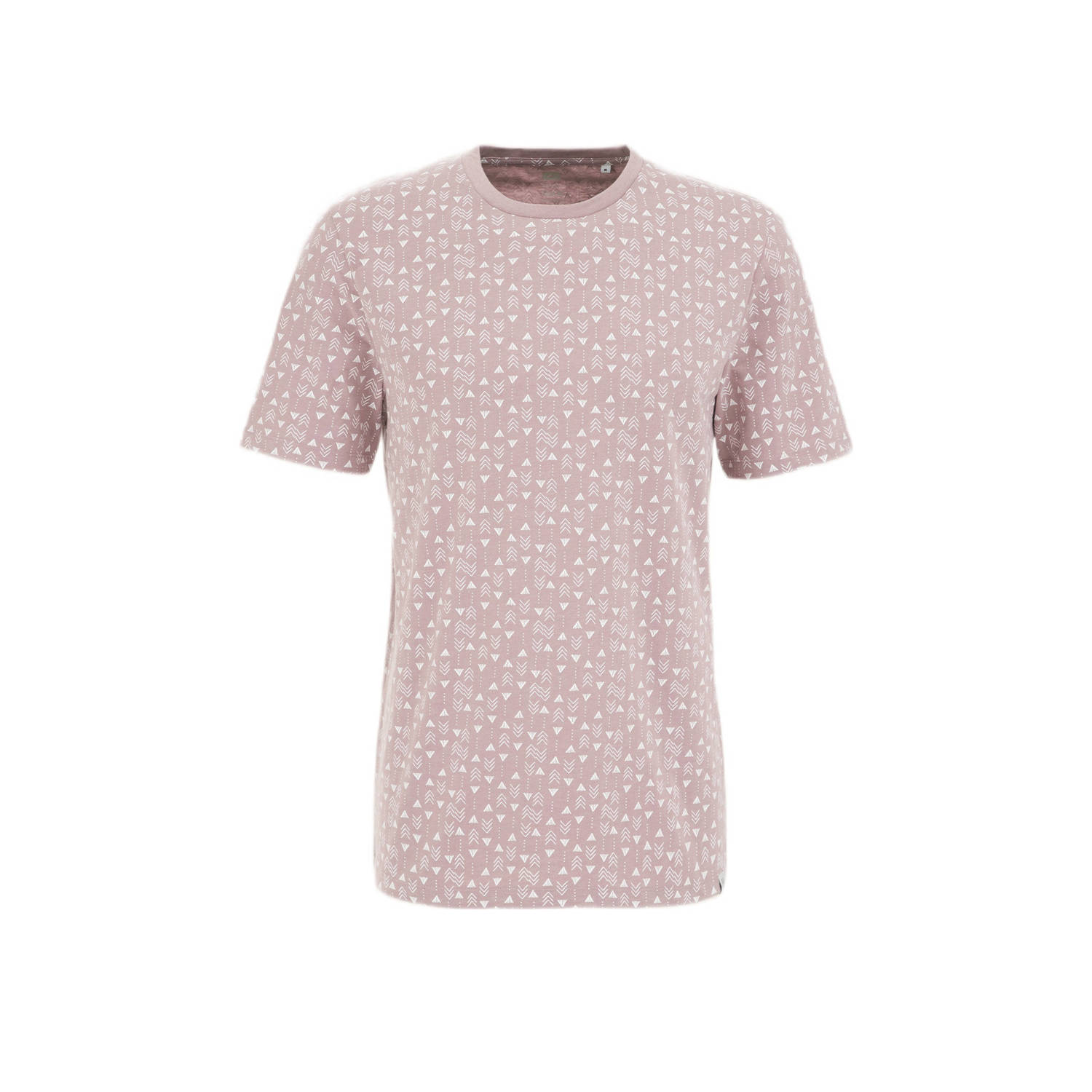 WE Fashion slim fit T-shirt met all over print dusty lavender
