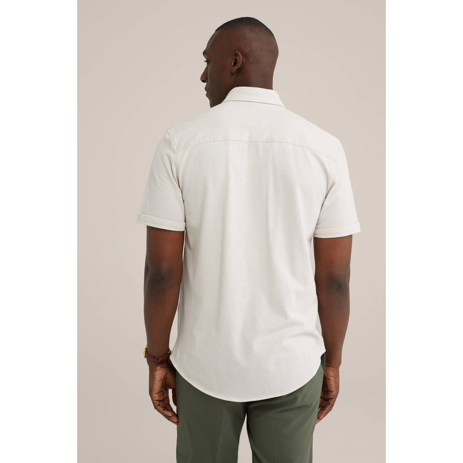 WE Fashion WE Fundamentals slim fit overhemd ecru