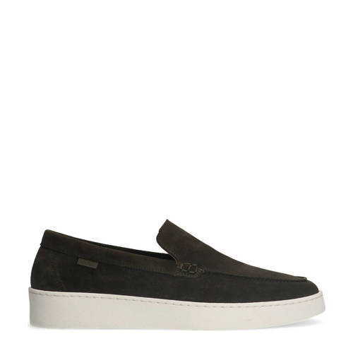 Manfield suède loafers donkergroen afbeelding
