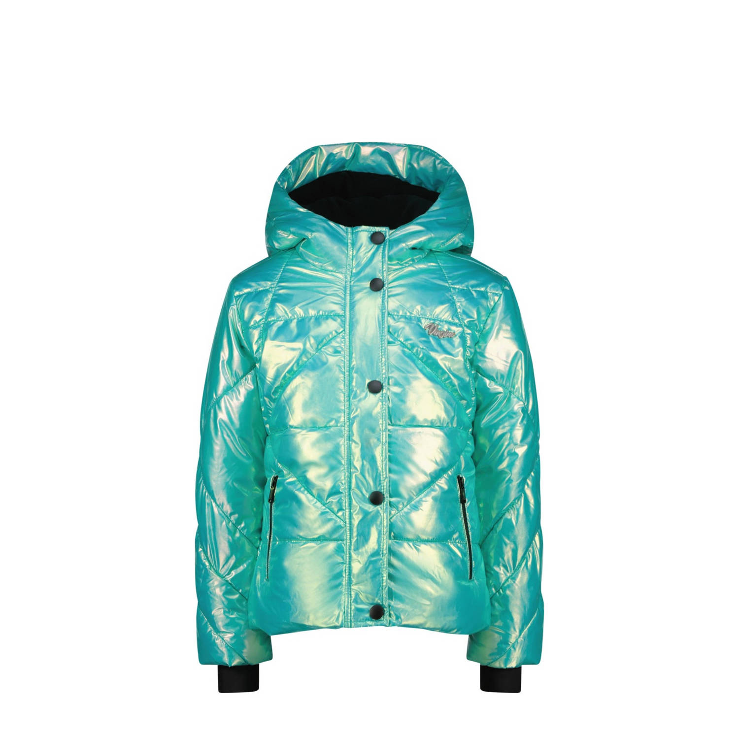 VINGINO gewatteerde winterjas Teila turquoise metallic Blauw Meisjes Polyester Capuchon 128