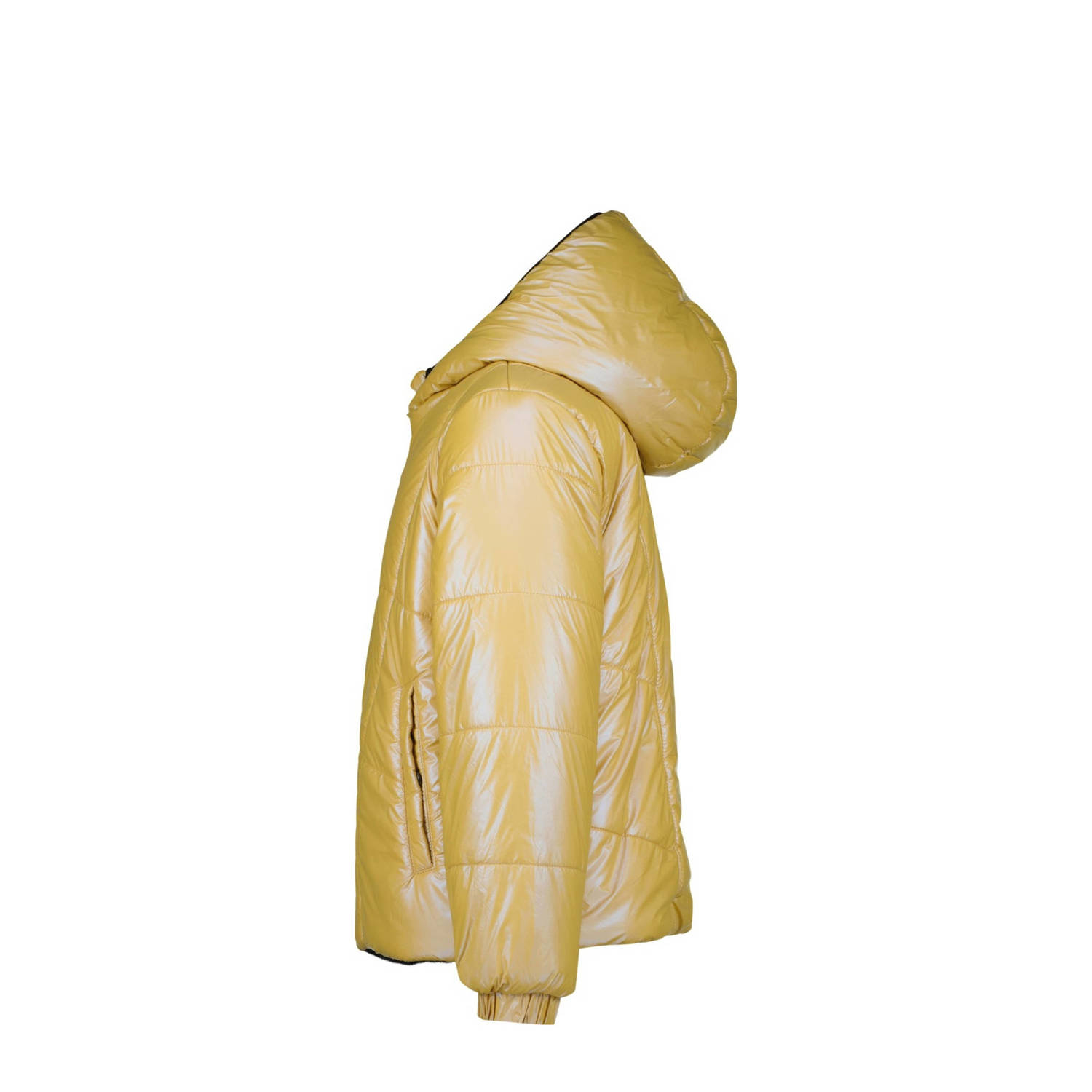 Vingino reversible gewatteerde imitatiebont winterjas Tabra goud zwart wit