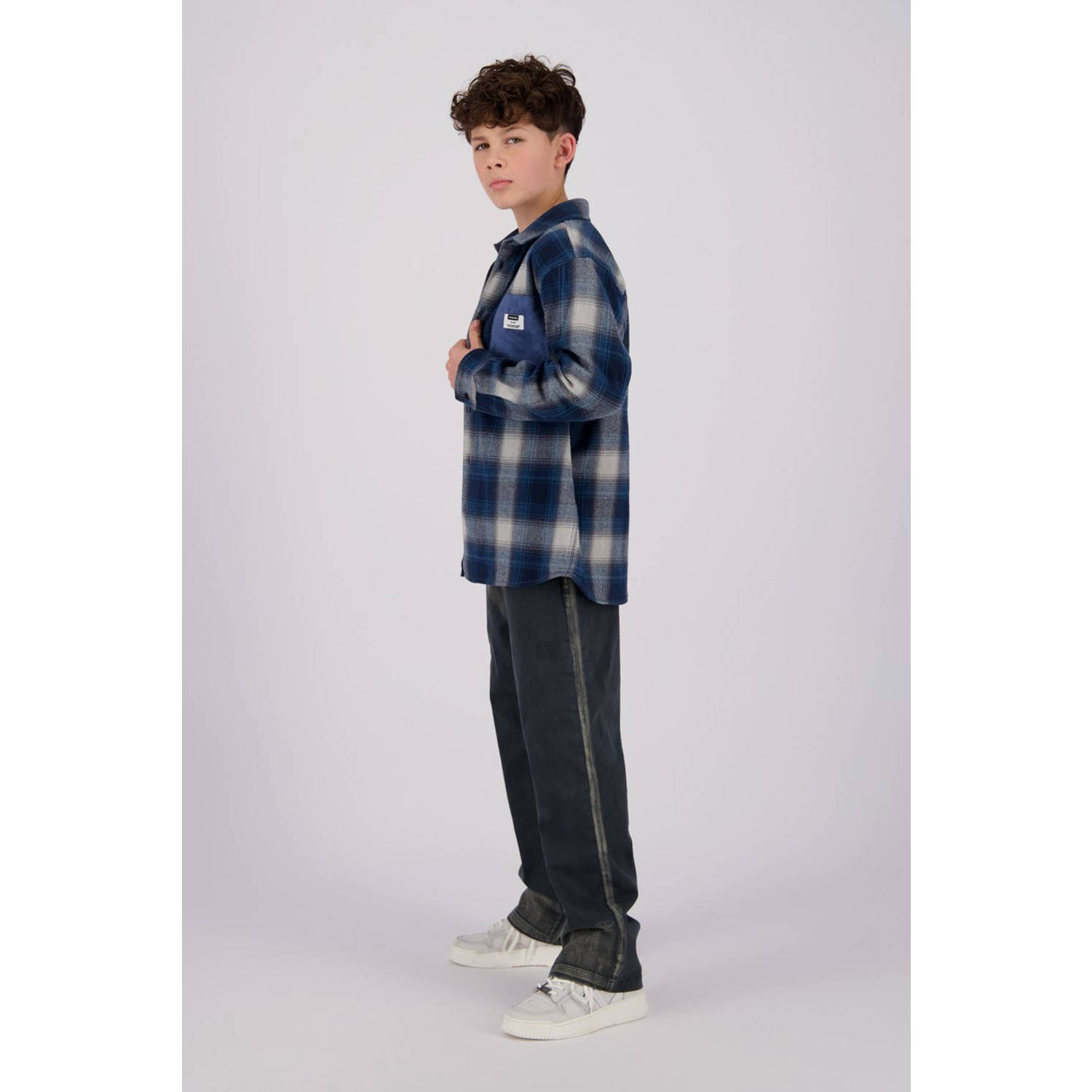 Vingino geruit overhemd Lyric jeans blauw beige