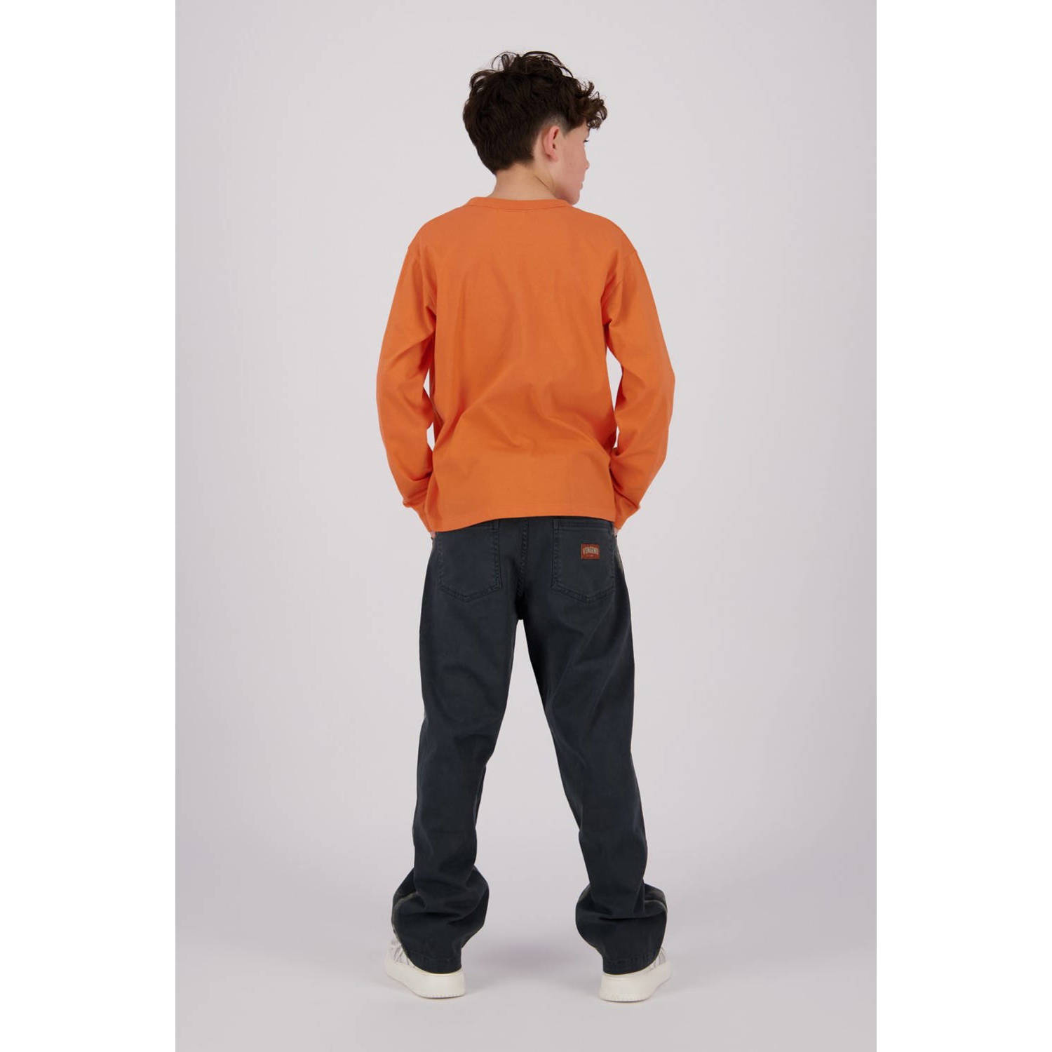 Vingino longsleeve Jean met printopdruk zacht oranje