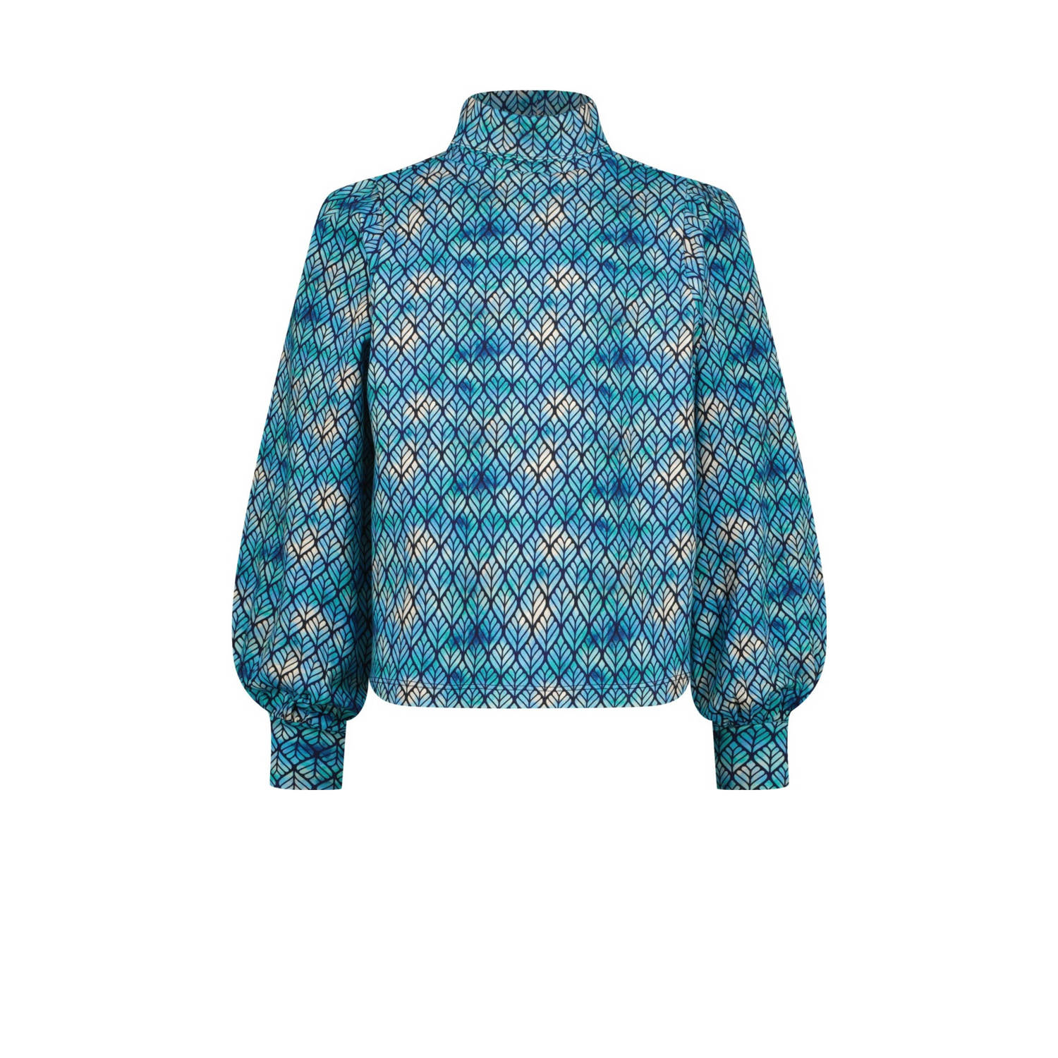 Vingino top Jilianne met all over print blauw grijs