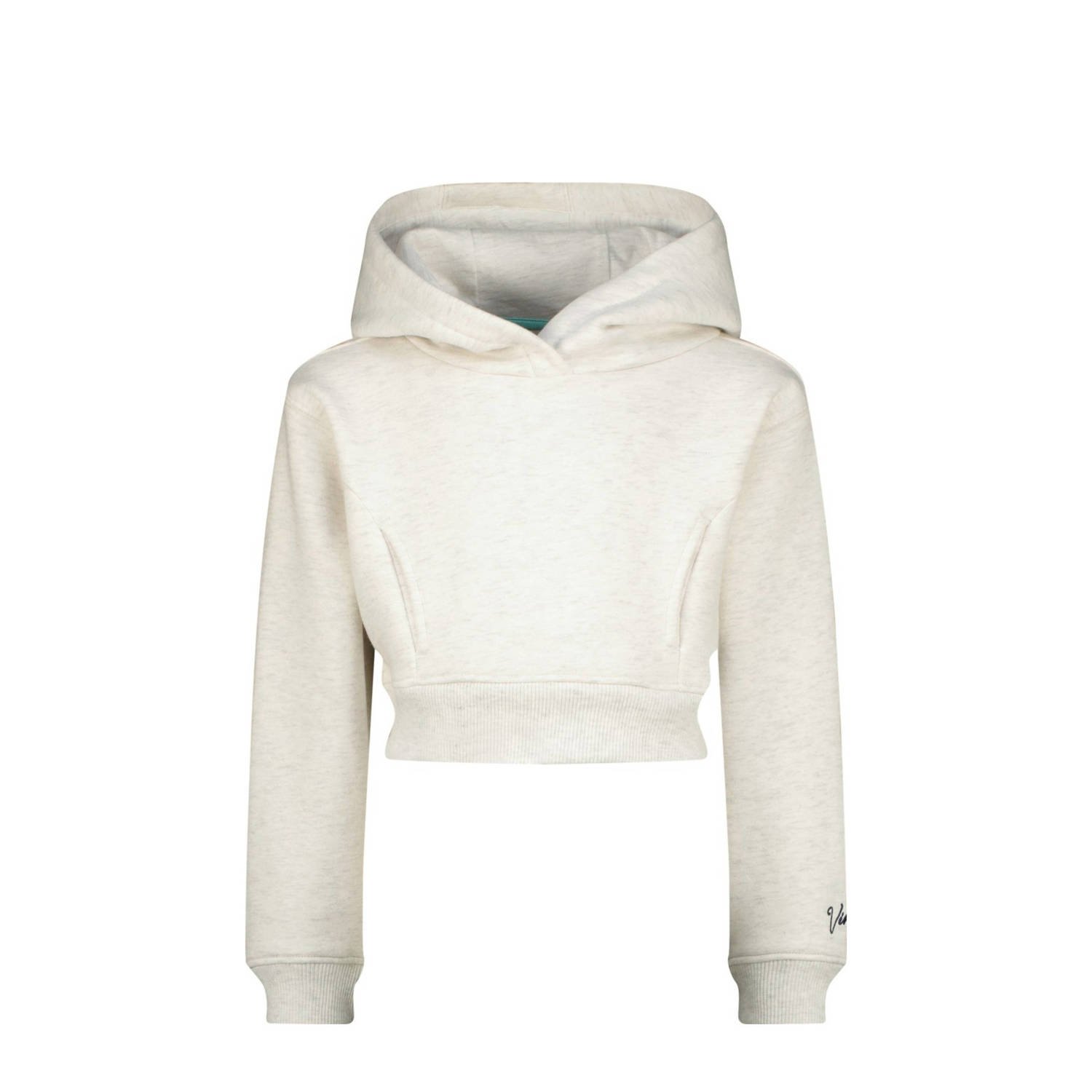 Vingino hoodie Nimmie met backprint lichtgrijs melange