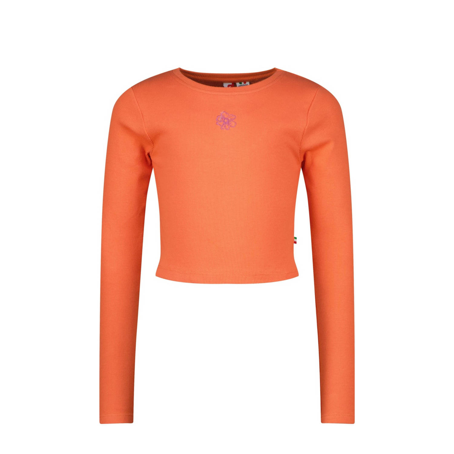 Vingino longsleeve Basic met printopdruk koraaloranje