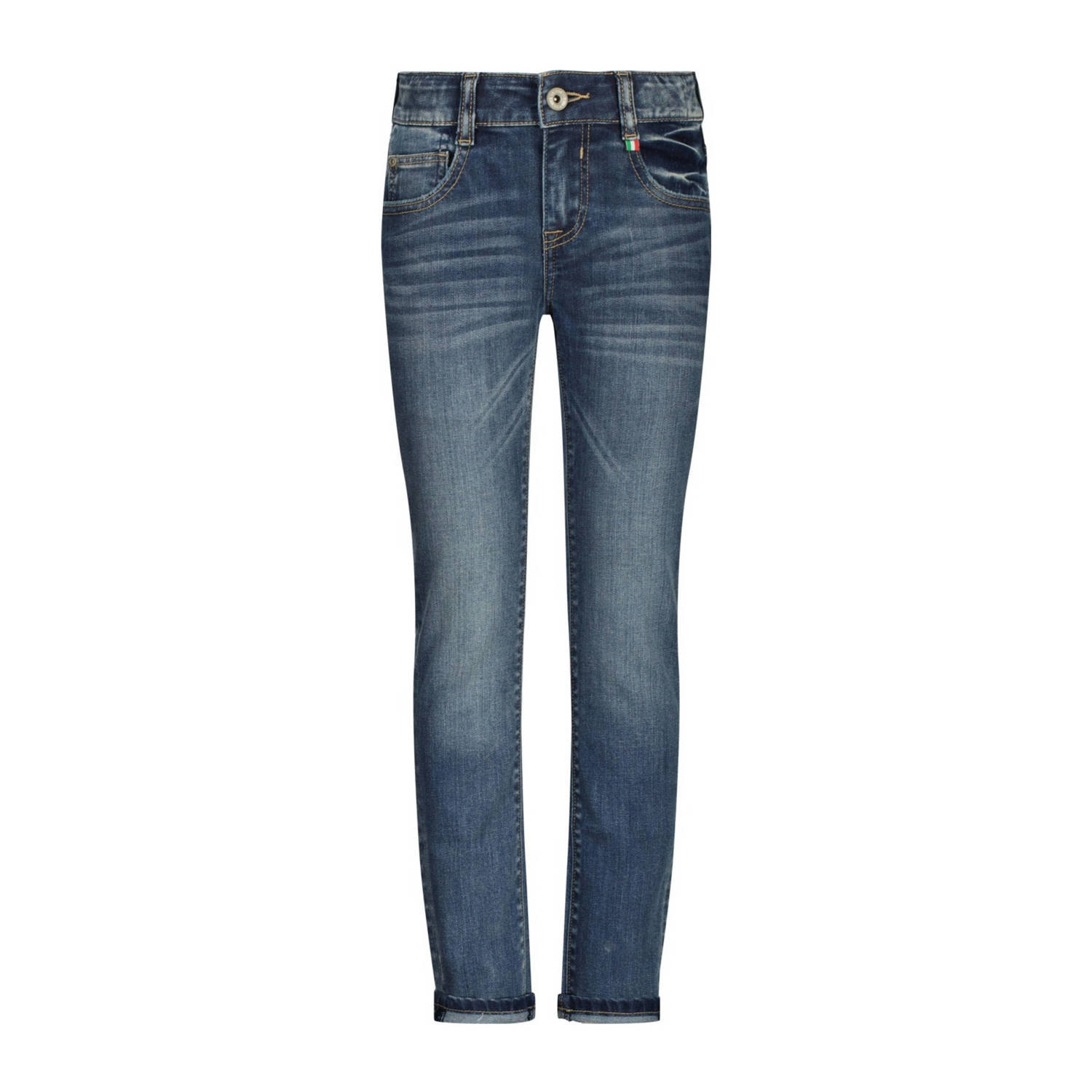 VINGINO skinny jeans Anzio tinted mid blue Blauw Jongens Denim Effen 104