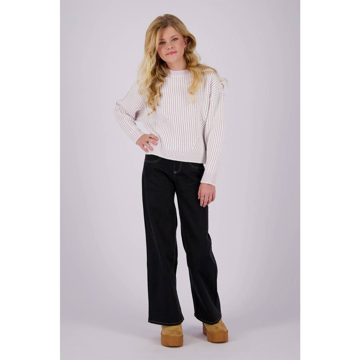 Vingino high waist wide leg jeans Bellini black denim