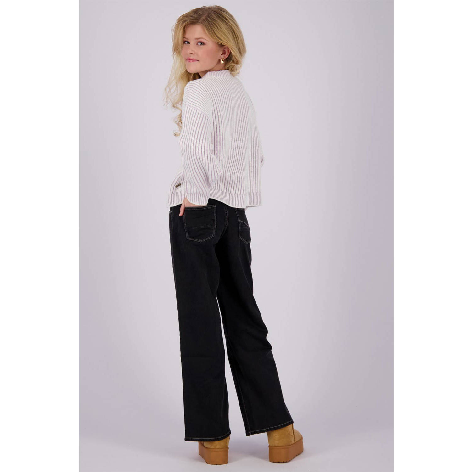 Vingino high waist wide leg jeans Bellini black denim