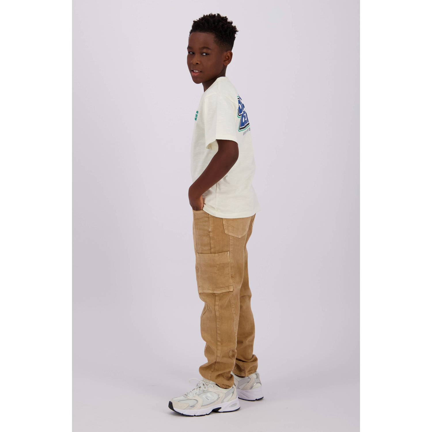 Vingino T-shirt Halton met backprint ecru