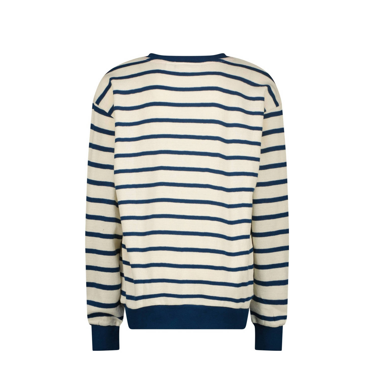 Vingino gestreepte sweater Nemo ecru donkerblauw