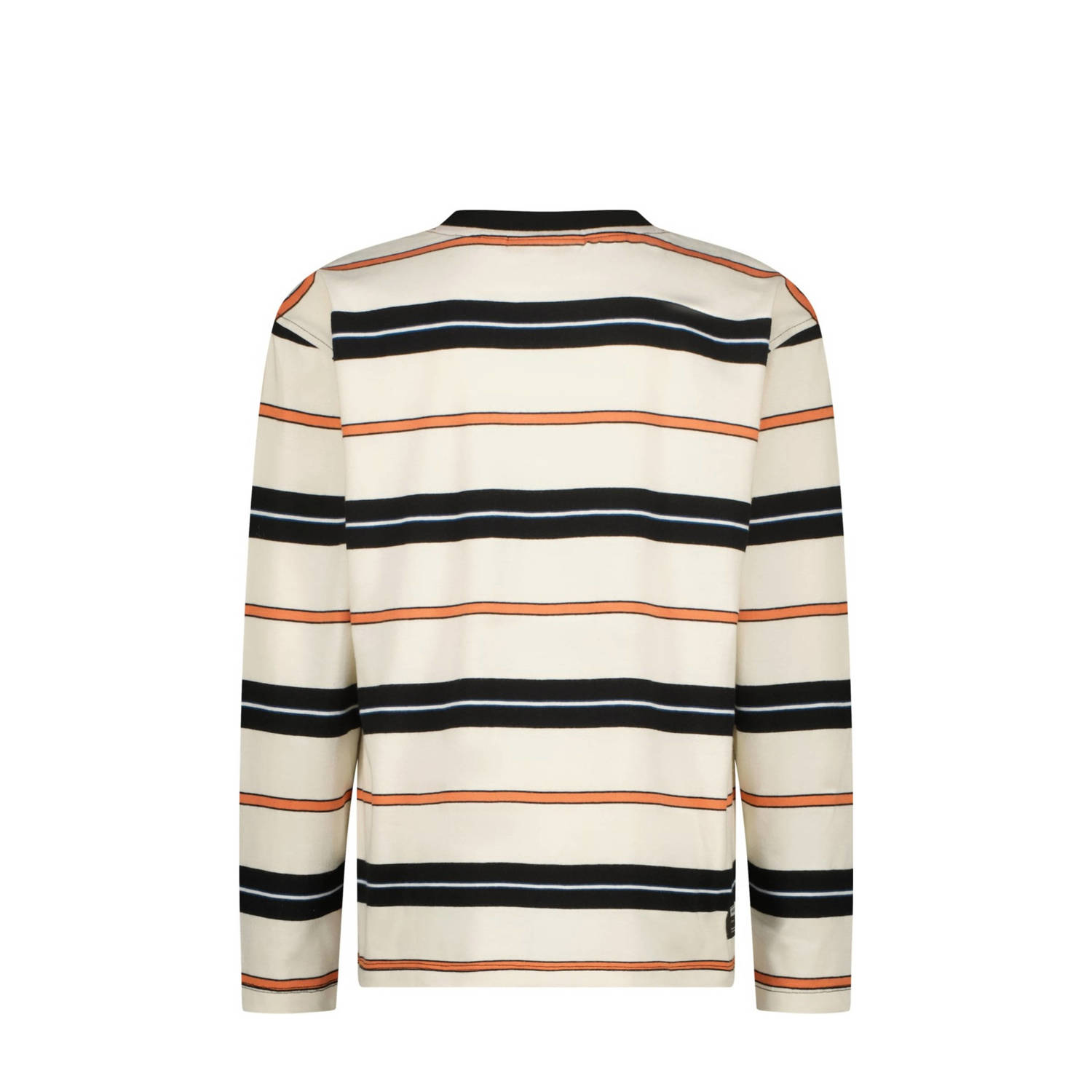 Vingino gestreepte longsleeve Jaci ecru zwart bruin