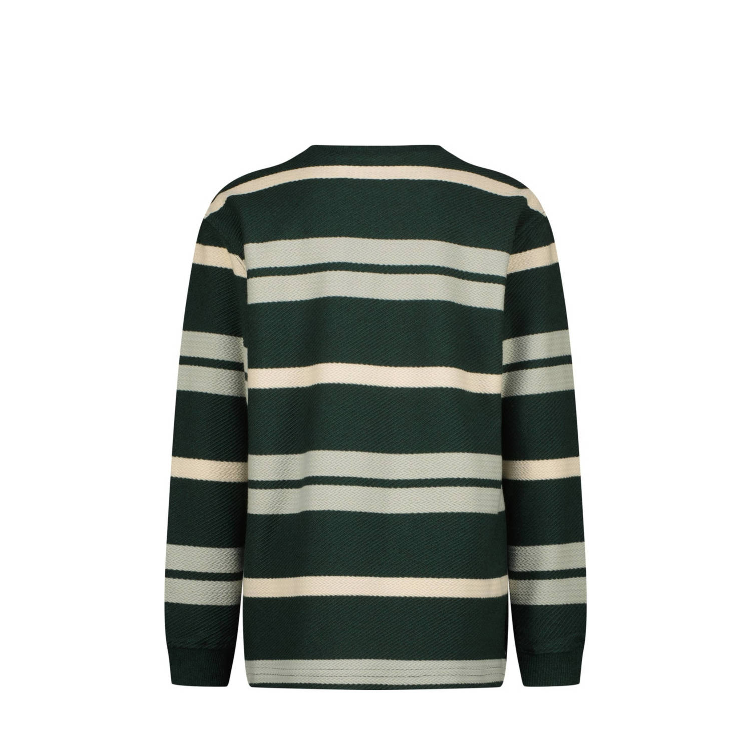 Vingino gestreepte longsleeve Jash donkergroen ecru