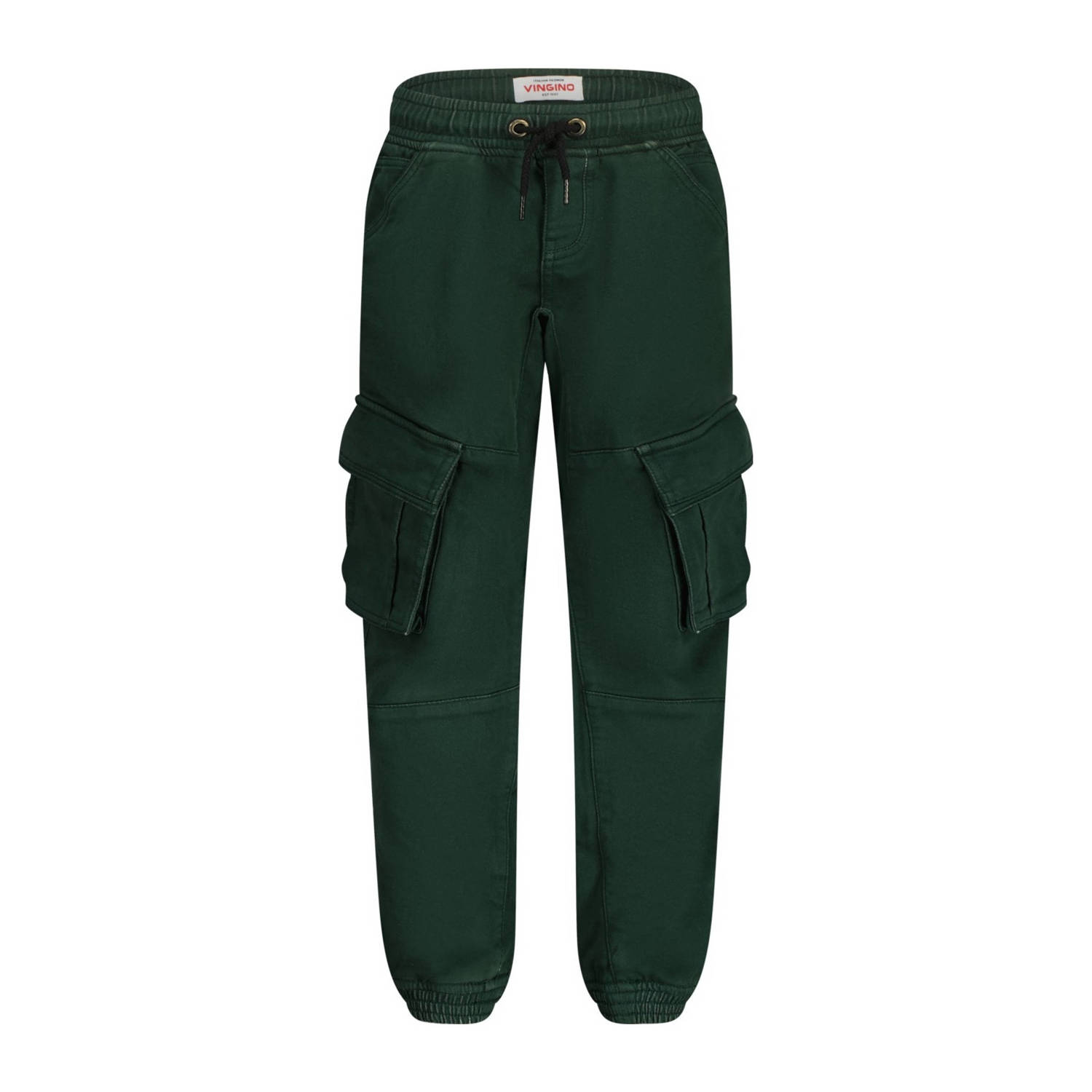Vingino tapered fit cargobroek Carlos donkergroen