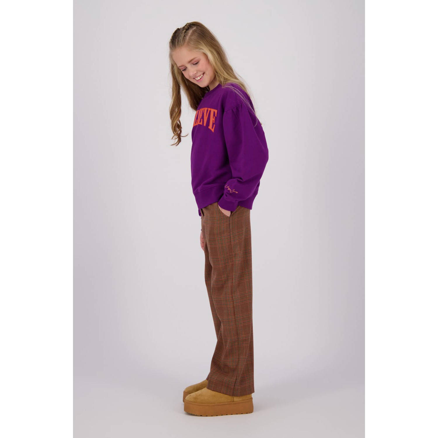Vingino sweater Noran met tekst paars