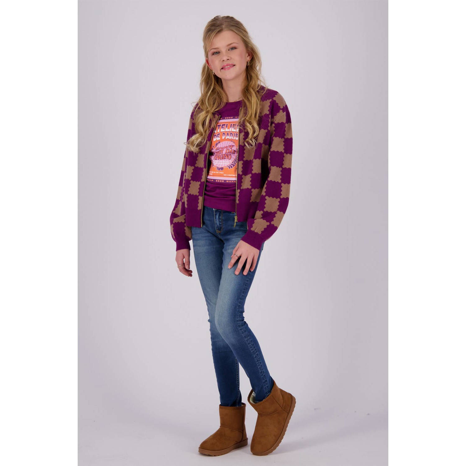 Vingino longsleeve Janneke met printopdruk paars