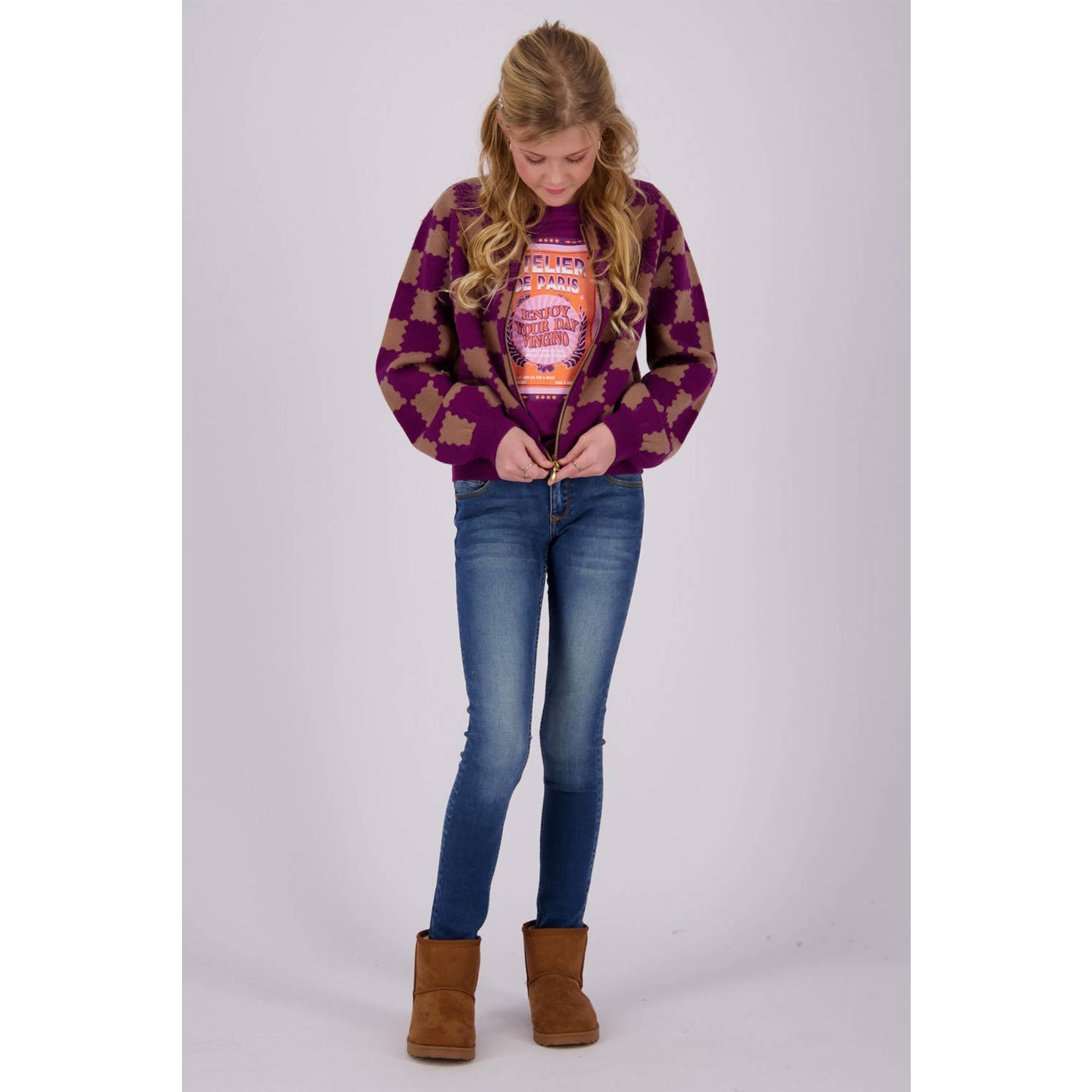 Vingino longsleeve Janneke met printopdruk paars