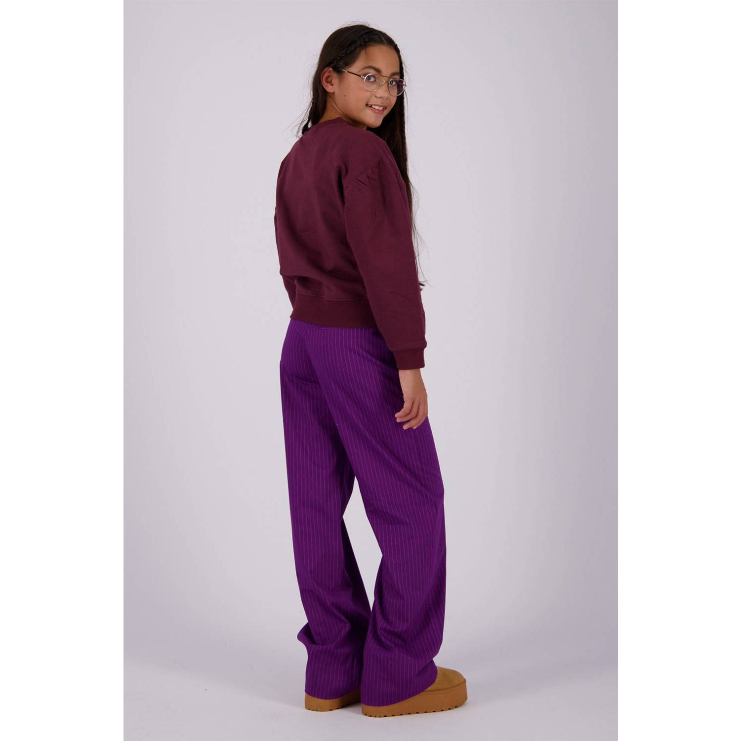 Vingino sweater Noran met tekst wijnrood
